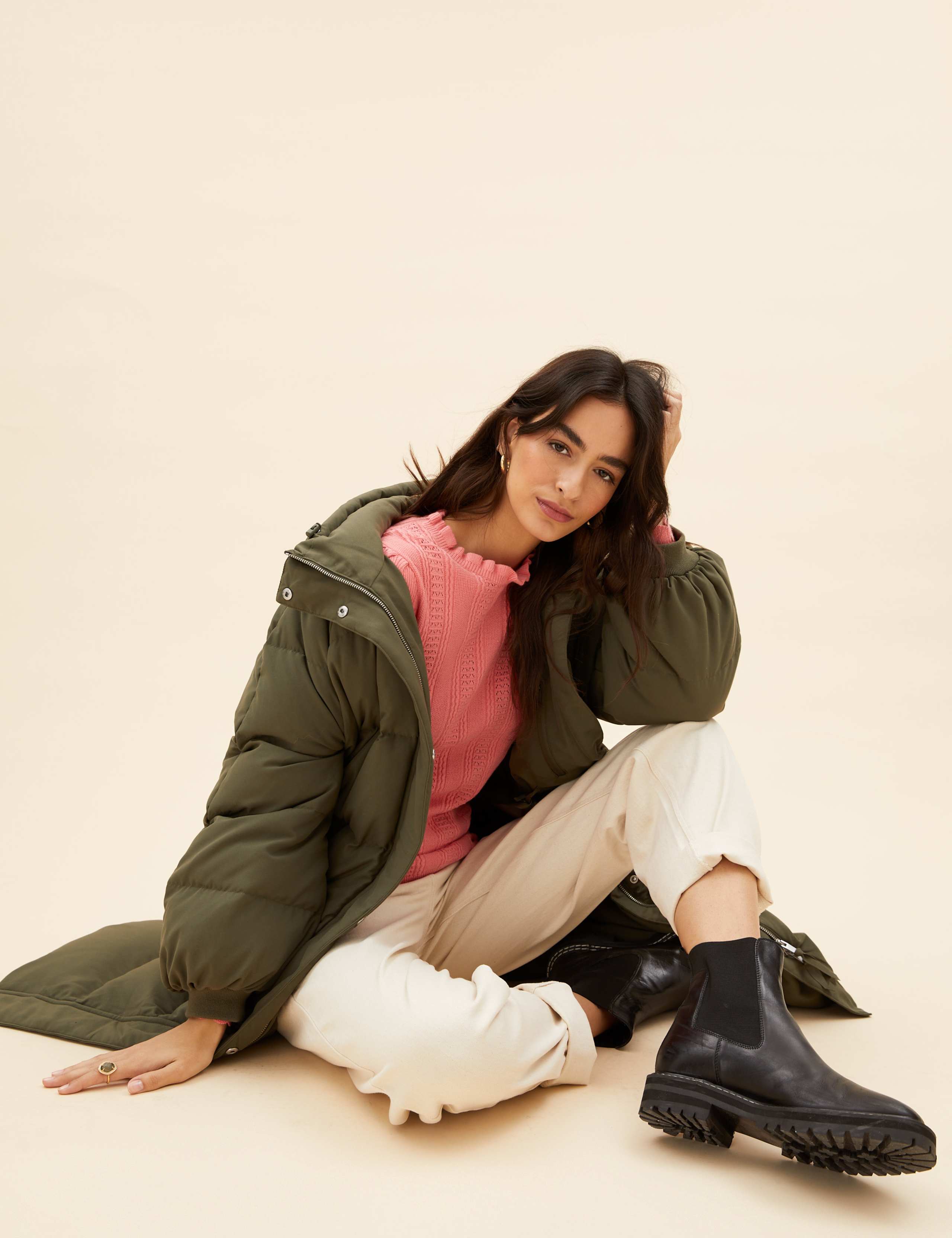 Pointelle Frill Detail Jumper with Wool 3 of 7