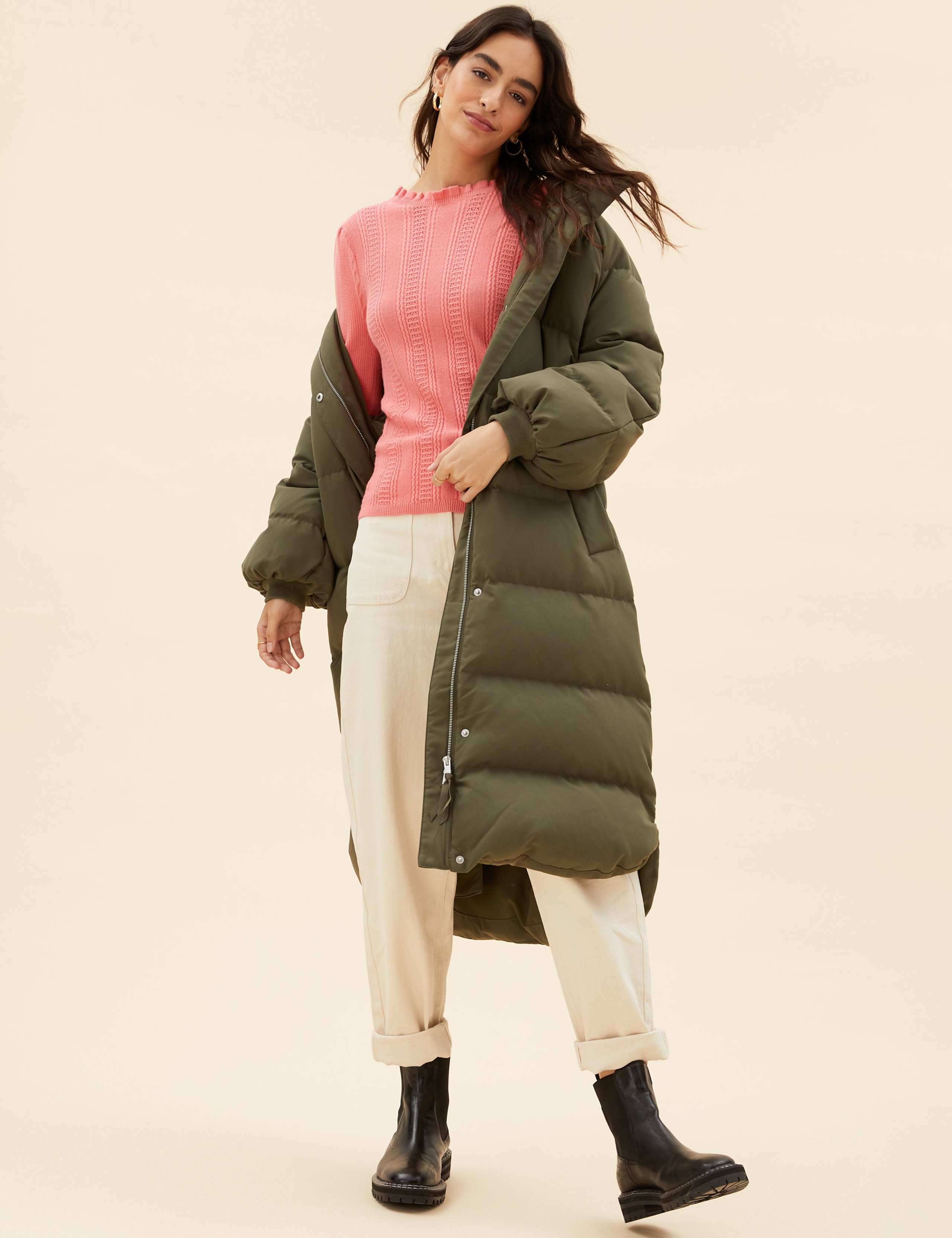 Pointelle Frill Detail Jumper with Wool 5 of 7