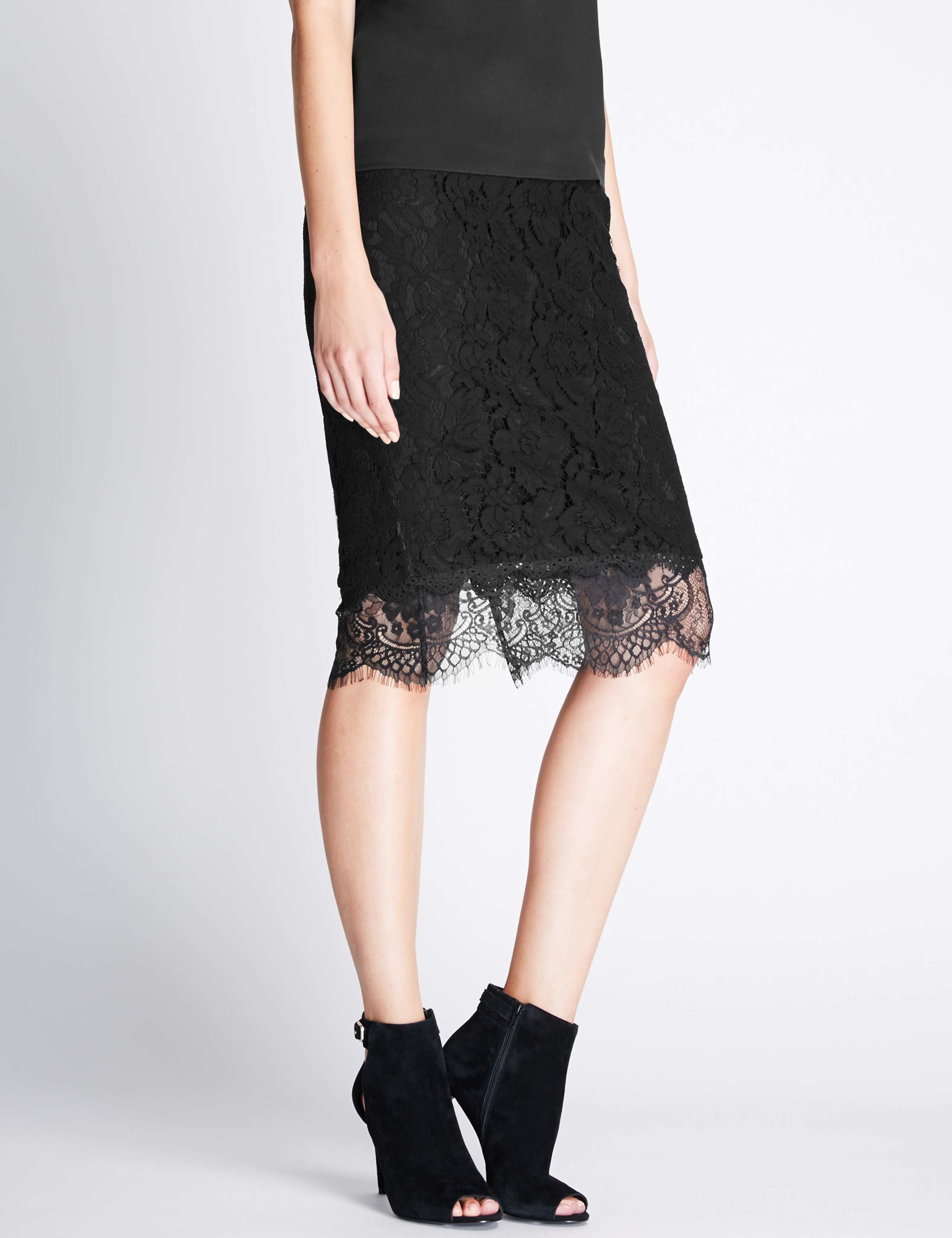Lace Pencil Skirt 1 of 4