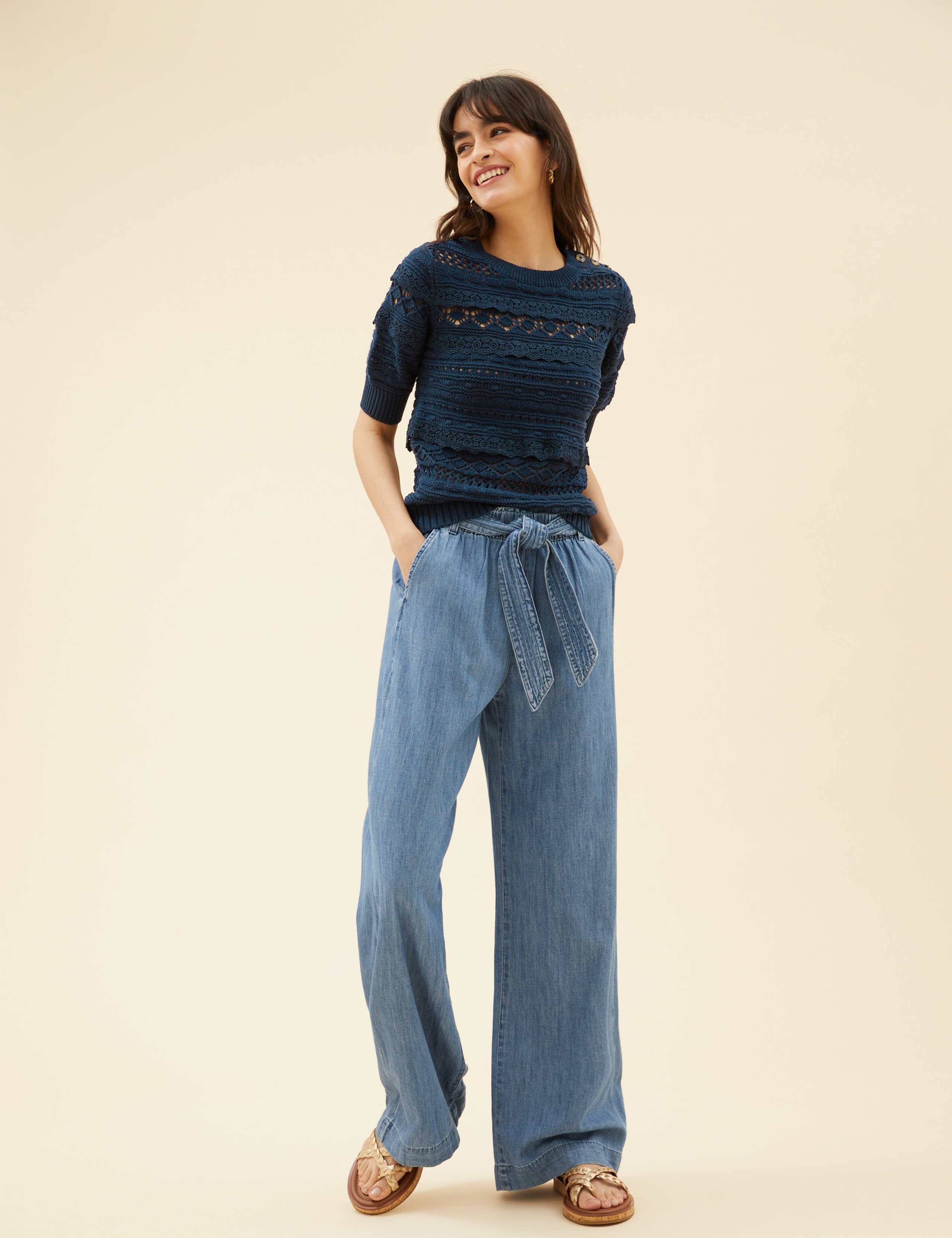 Pure Cotton Knitted 3/4 Sleeve Top 3 of 7