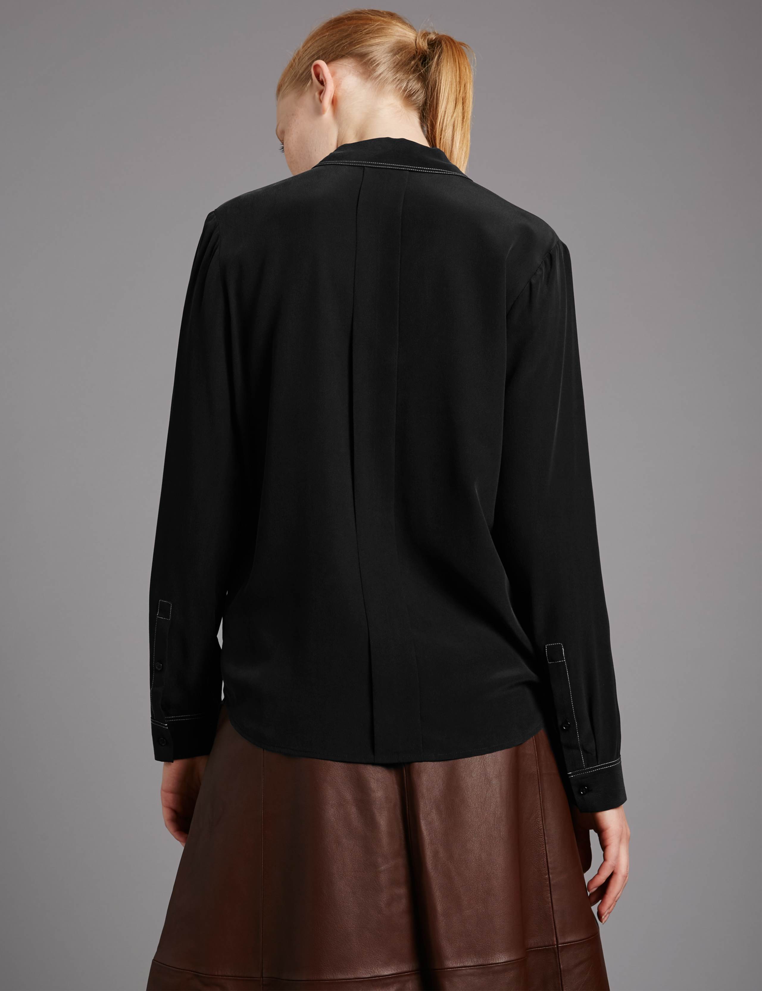Pure Silk Pleated Long Sleeve Blouse 3 of 4
