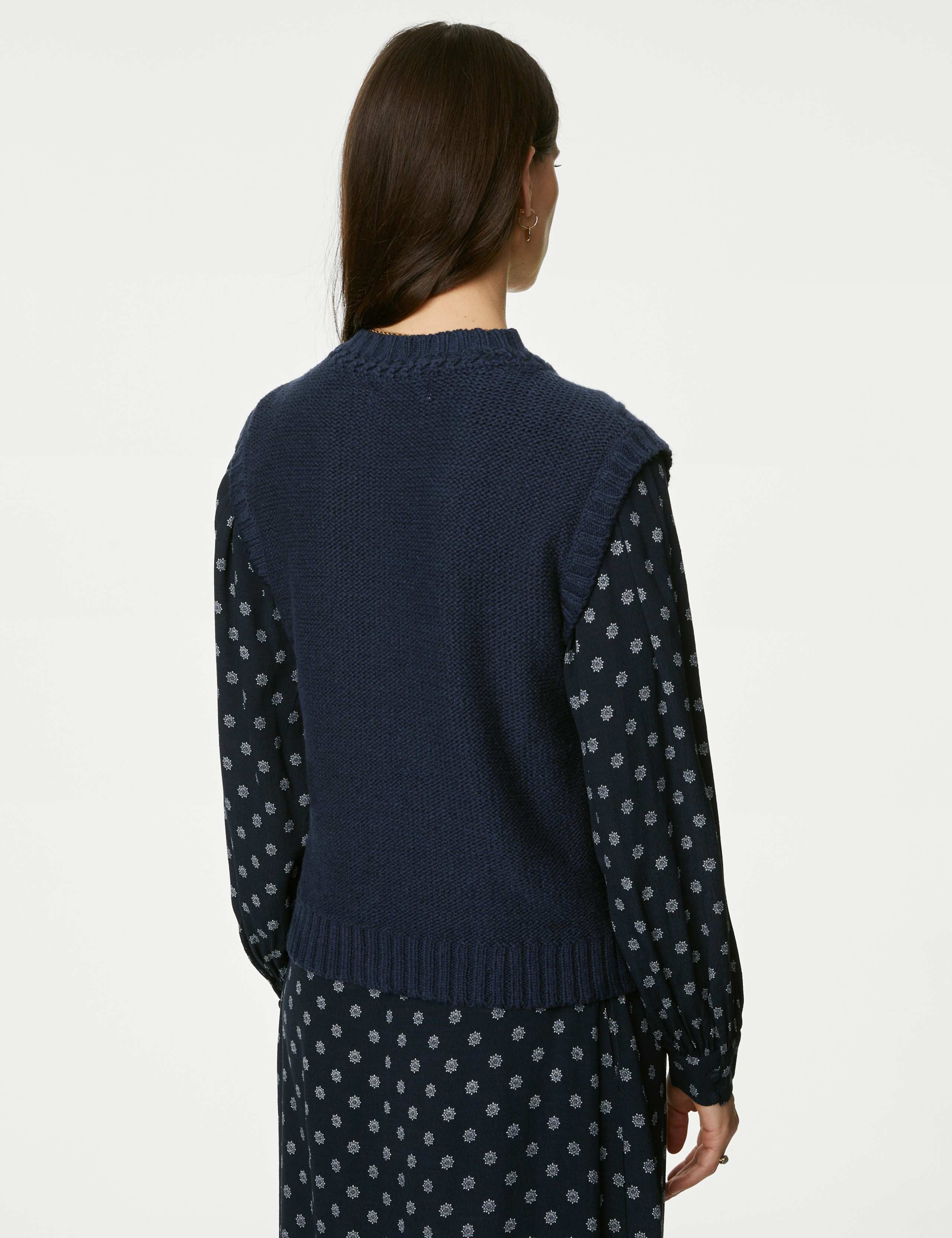 Diamond Stitch Knitted Vest with Wool 5 of 6