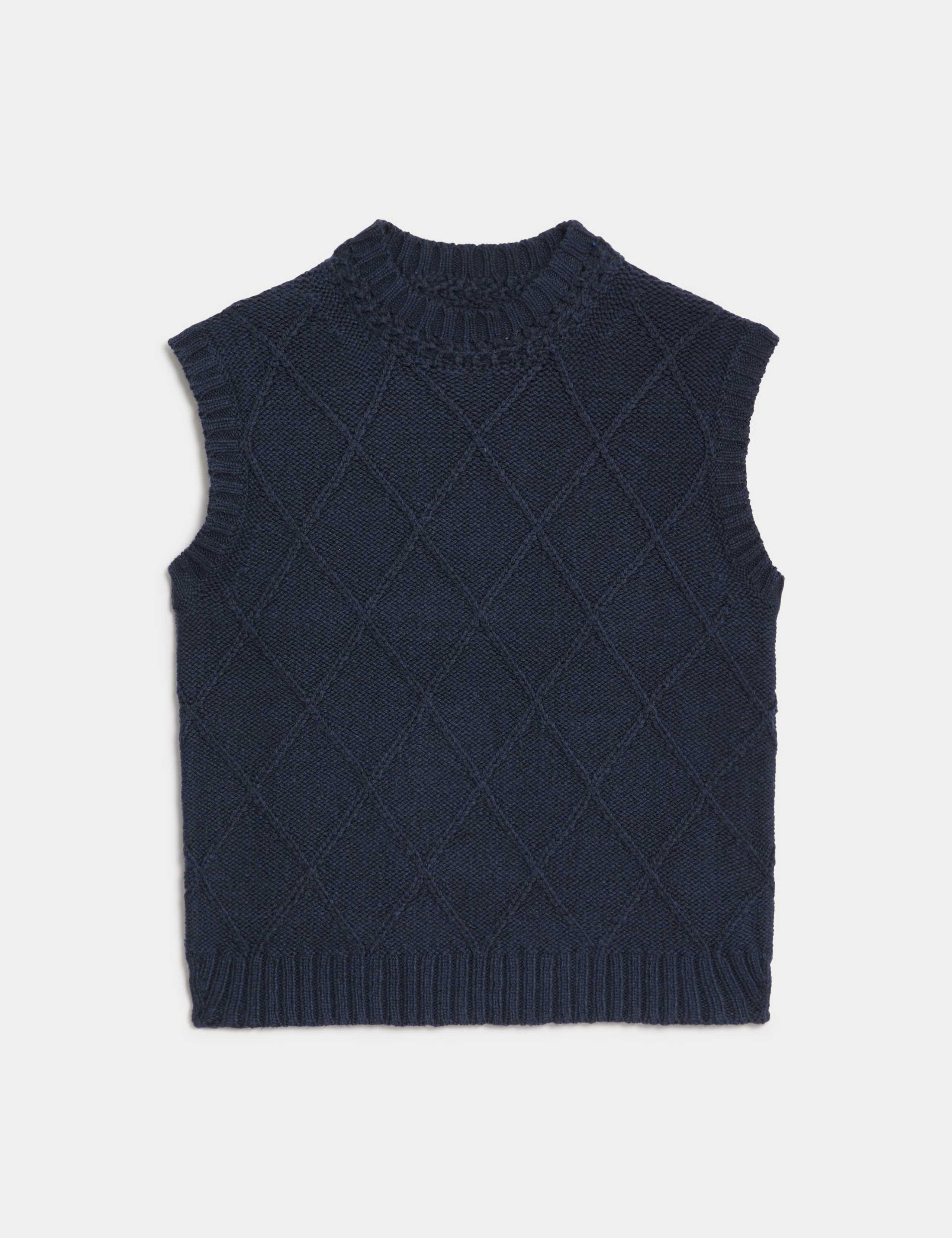 Diamond Stitch Knitted Vest with Wool 2 of 6
