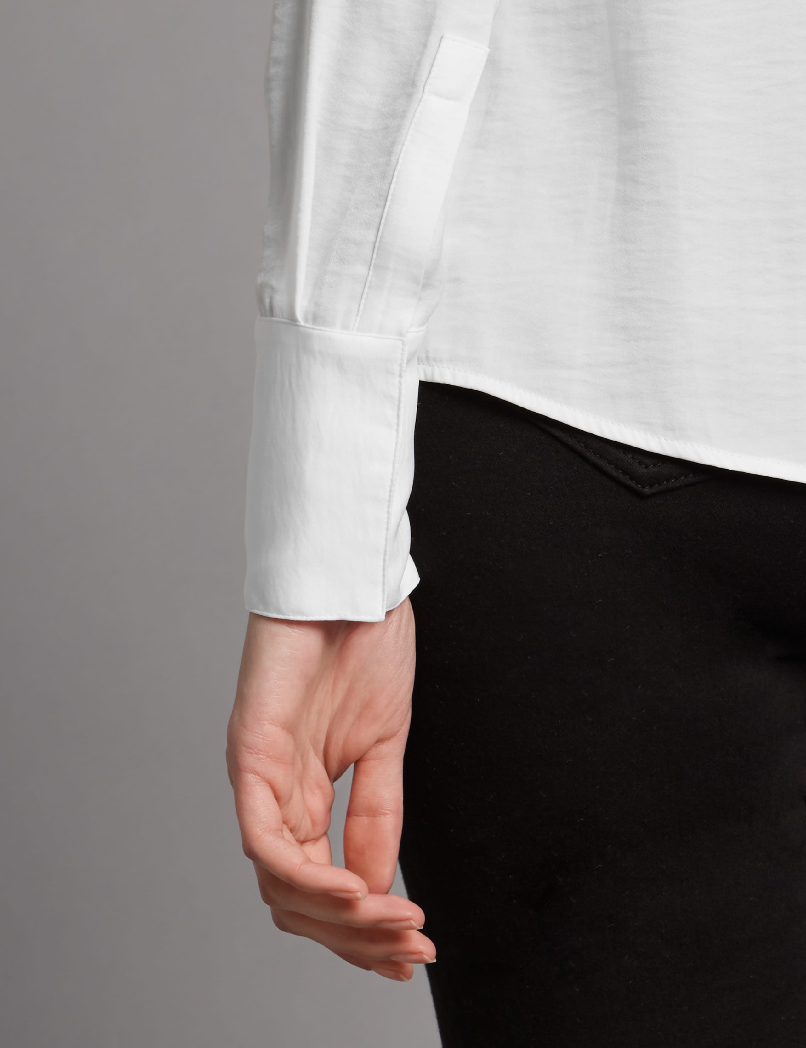 Satin Collared Neck Long Sleeve Blouse 4 of 4