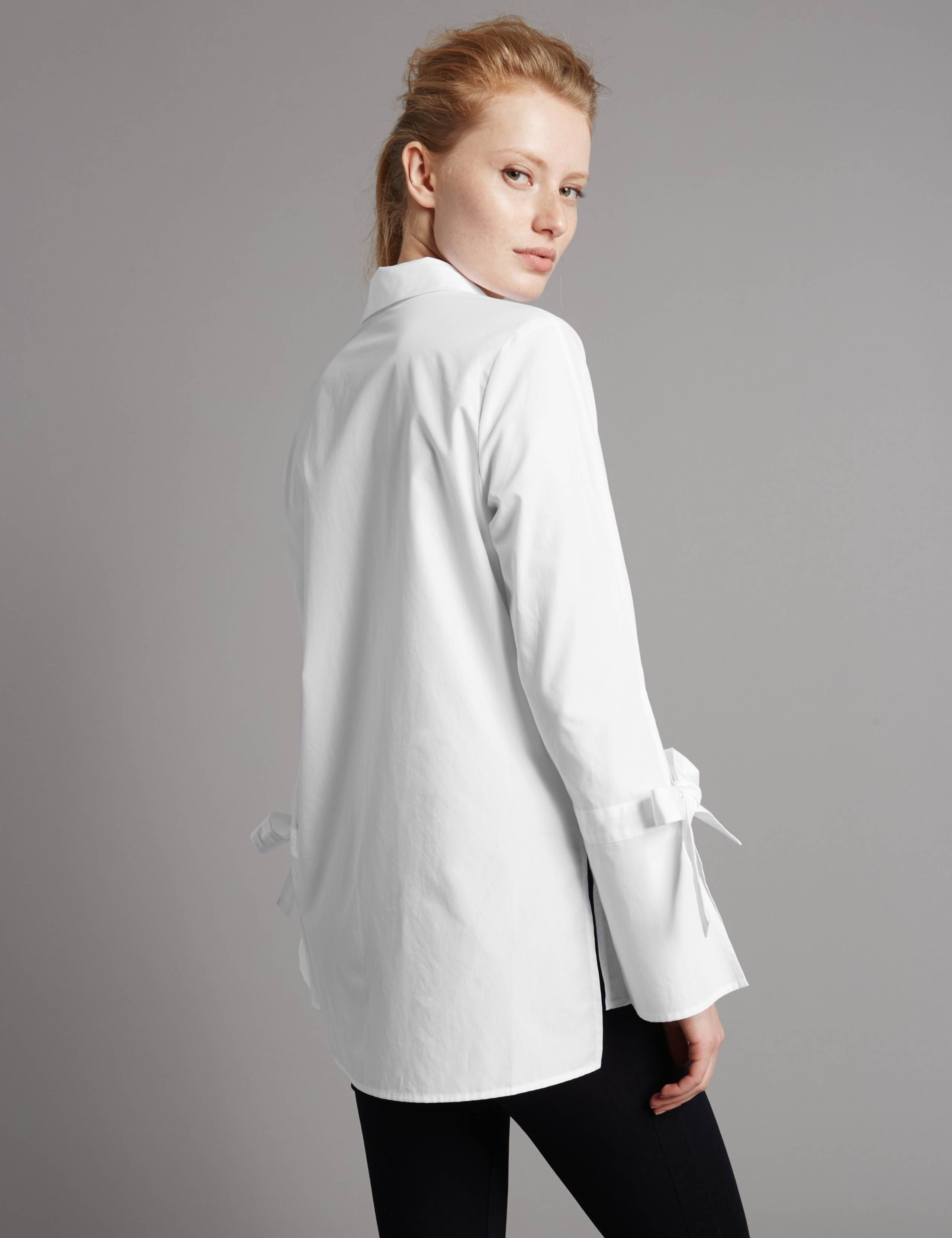 Pure Cotton Poplin Tie Sleeve Shirt 3 of 4