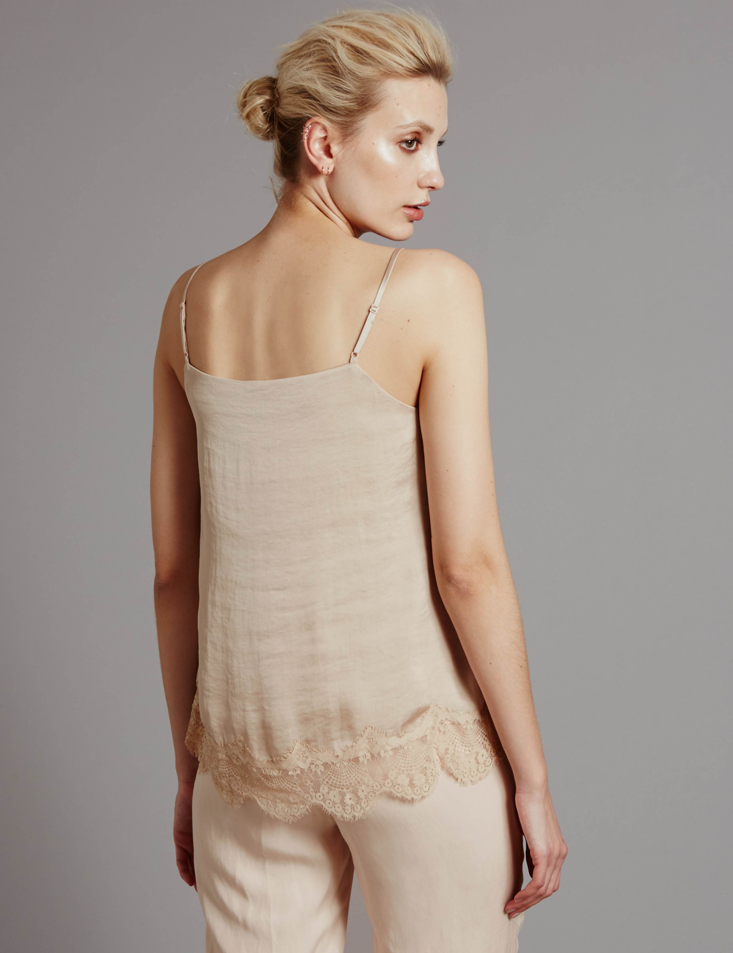 Satin Lace Trim Blouse 3 of 3