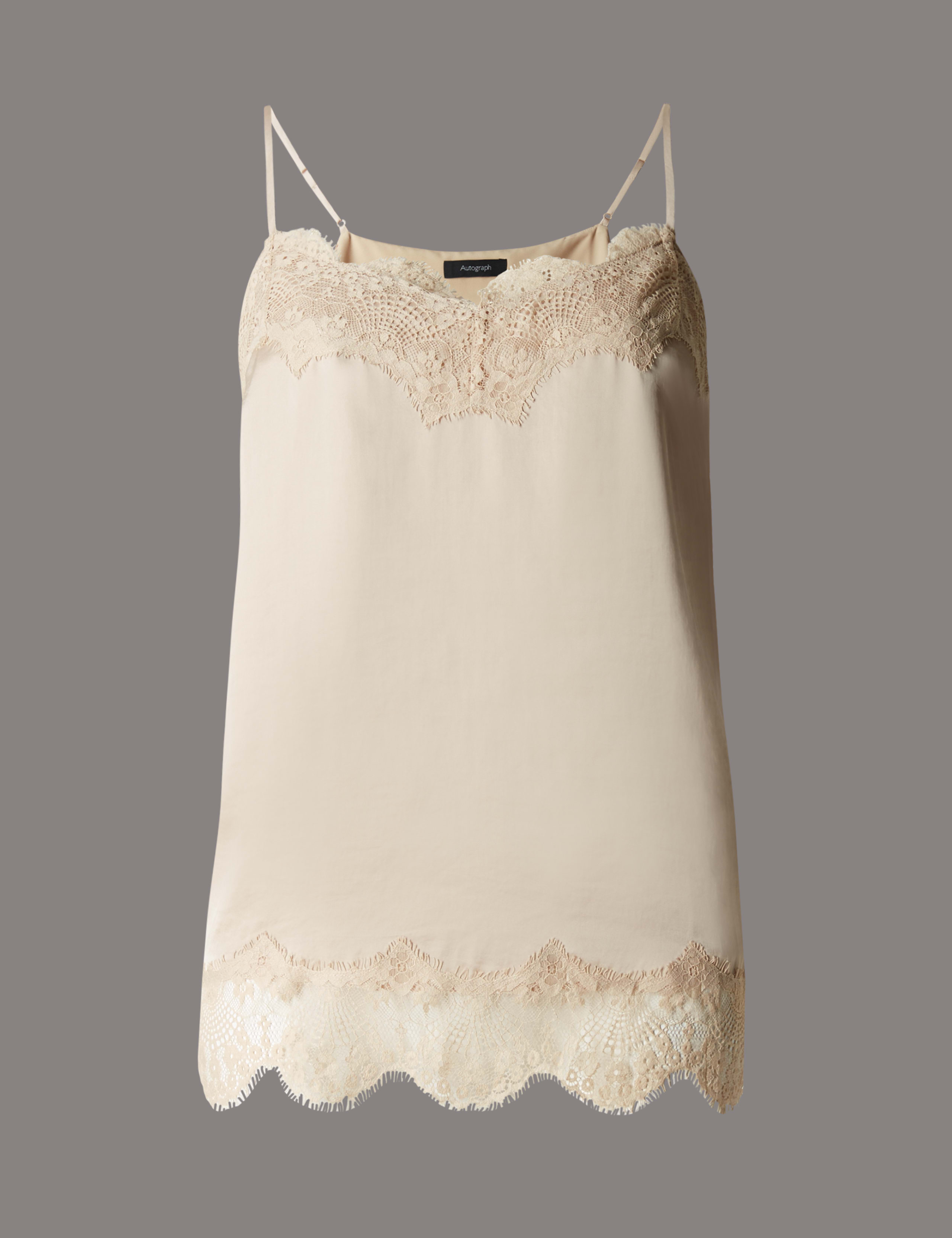 Satin Lace Trim Blouse 2 of 3