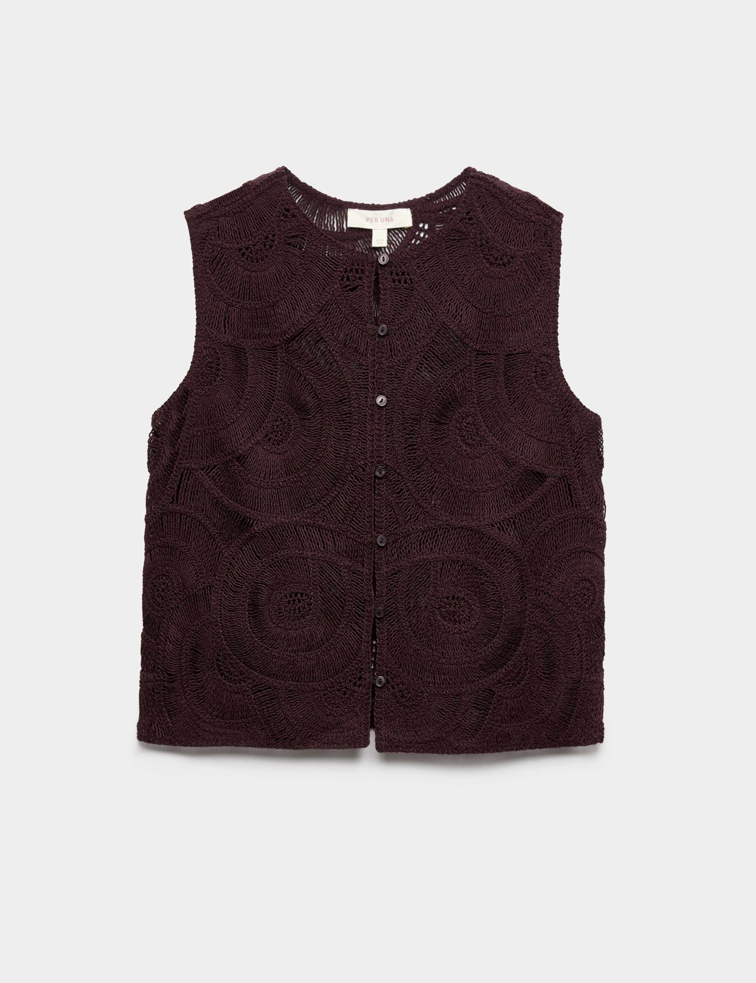 Open Knit Crochet Waistcoat 2 of 4