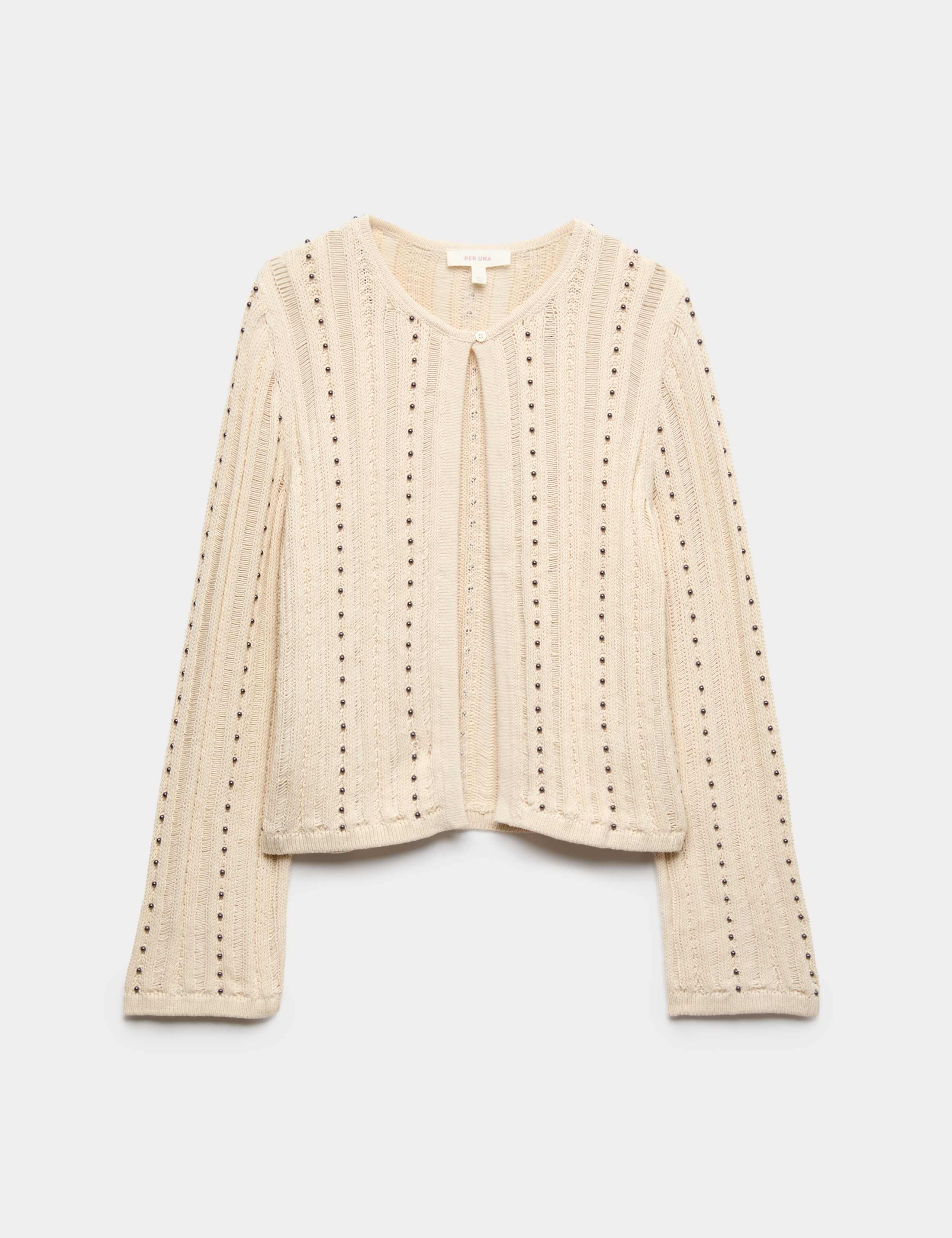 Pure Cotton Embellished Cardigan 2 of 7