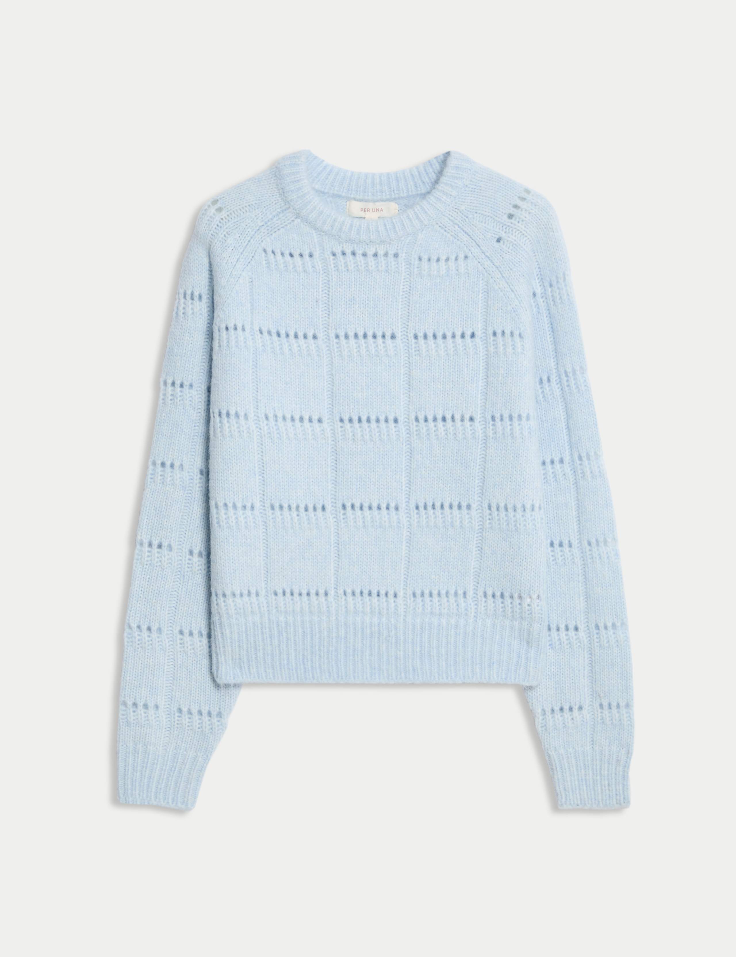 Pointelle Crew Neck Jumper With Alpaca 2 of 6