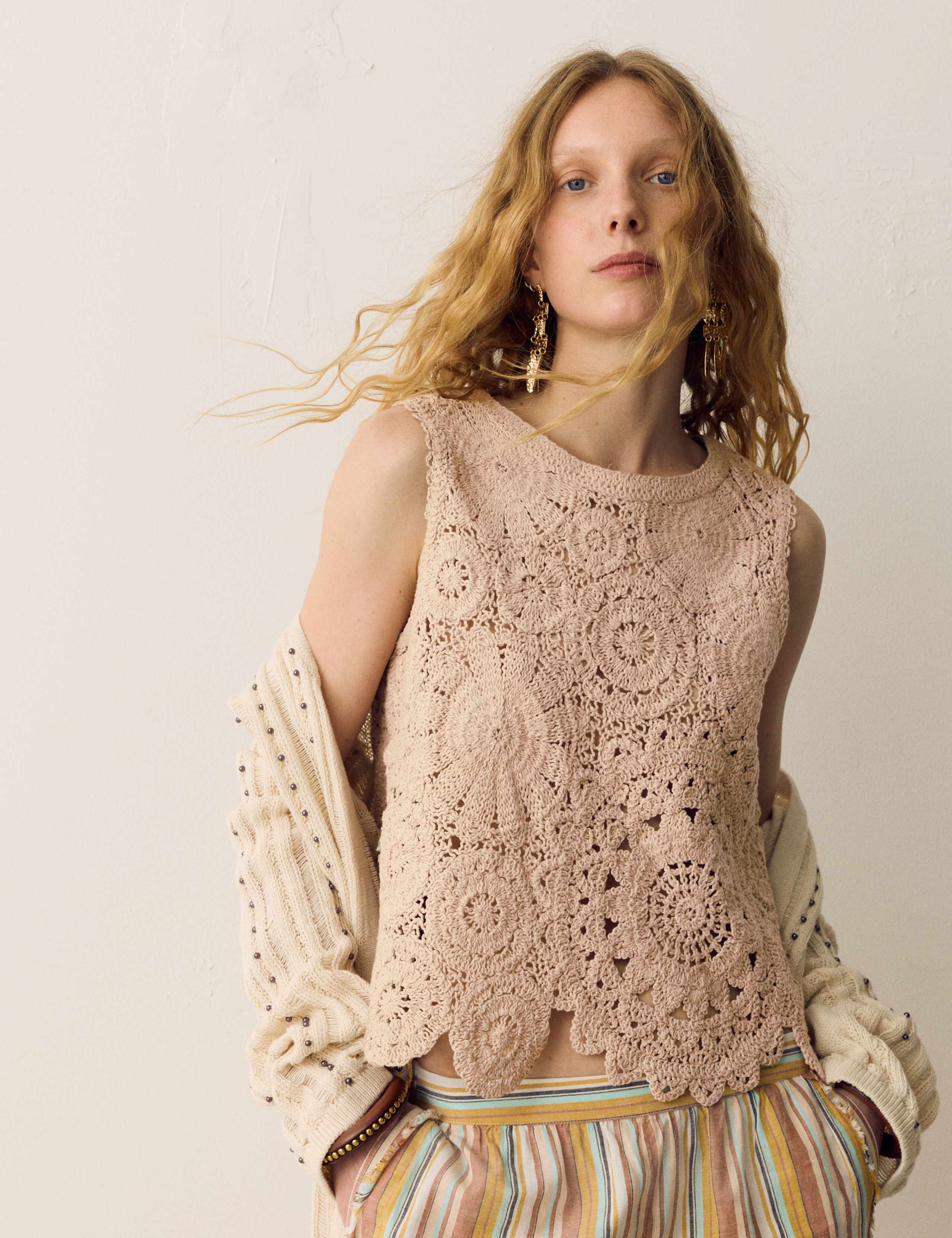 Crochet Look Knitted Vest 6 of 6