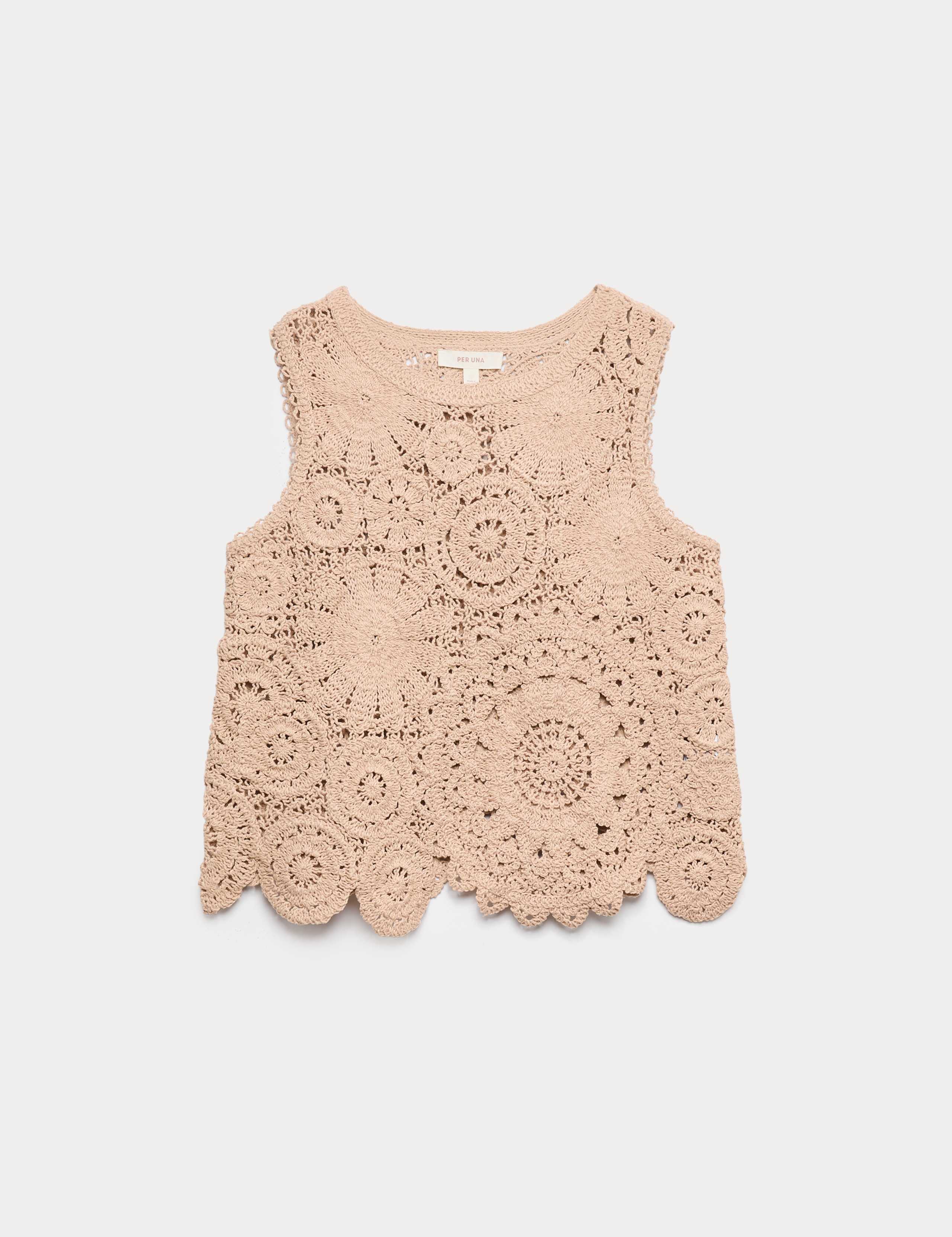 Crochet Look Knitted Vest 2 of 6