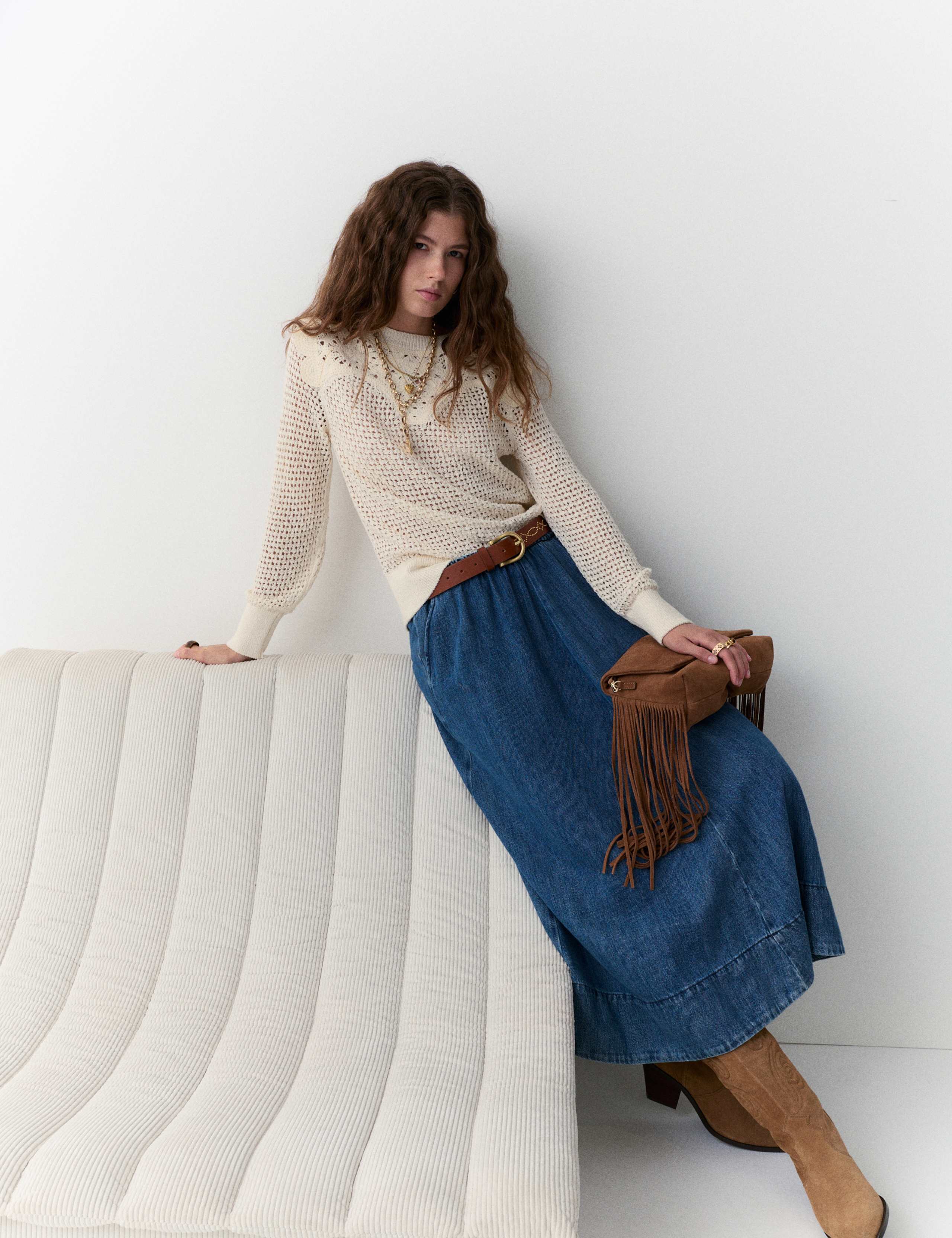 Cotton Rich Textured Jumper 3 of 6