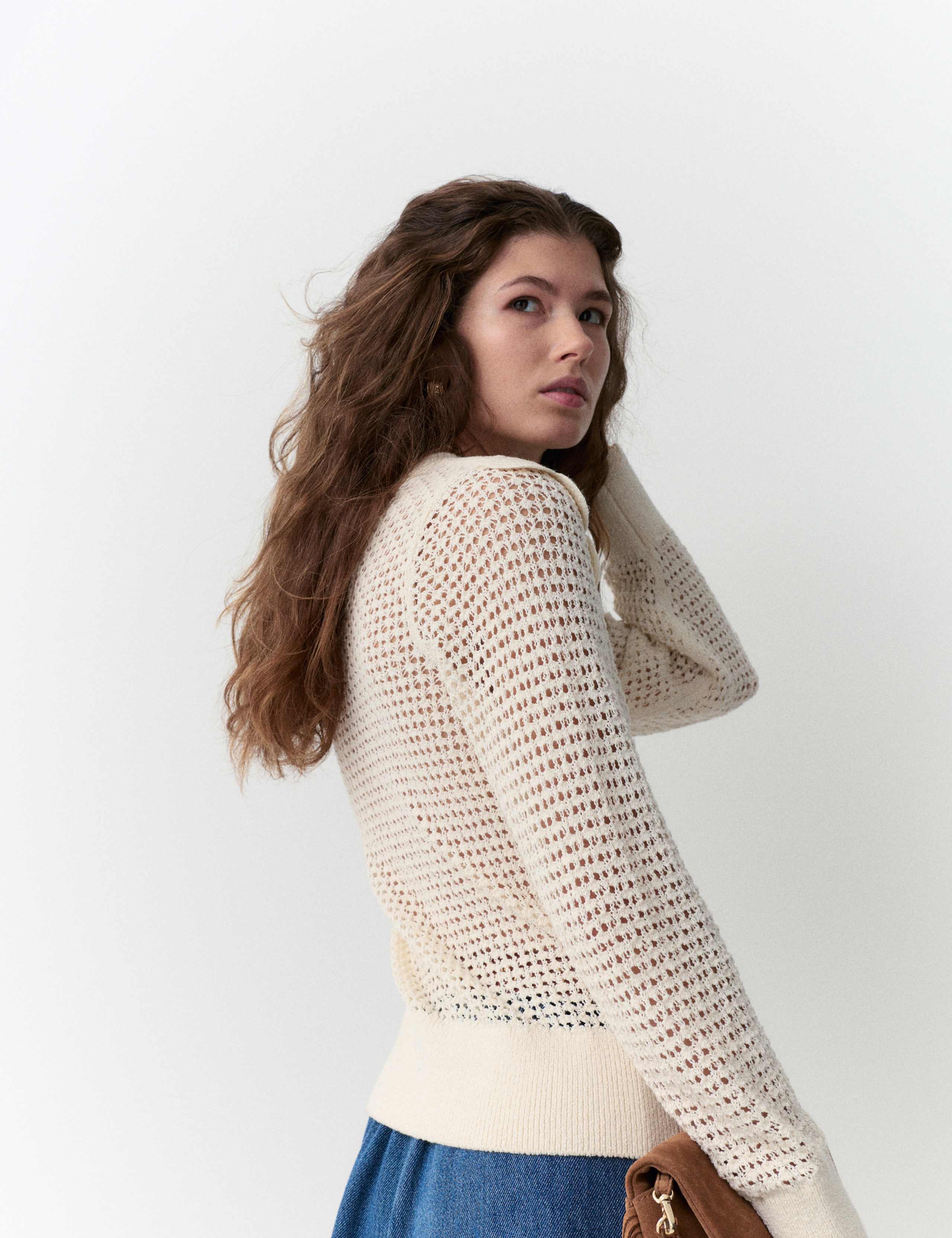 Cotton Rich Textured Jumper 5 of 6