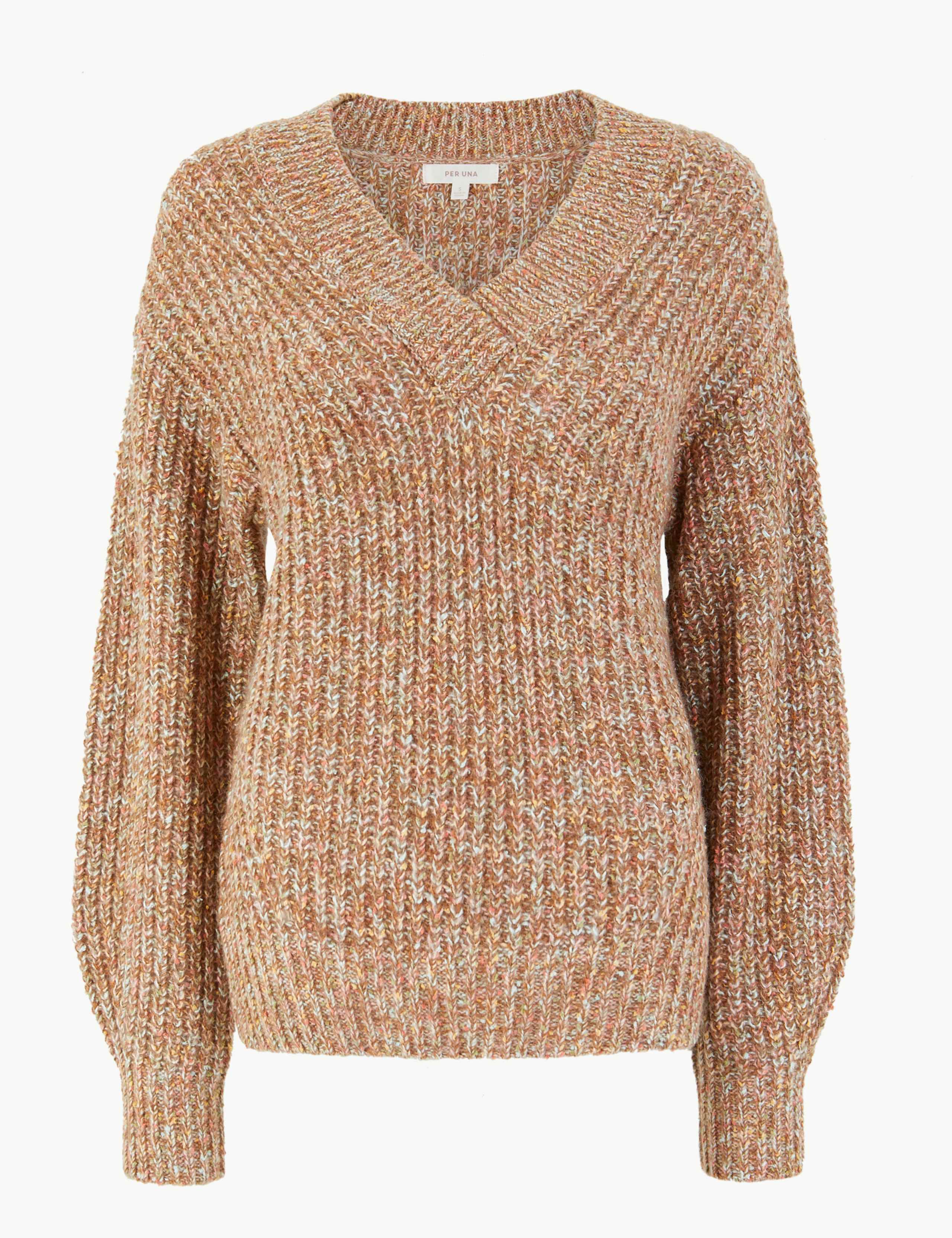 Textured V Neck Relaxed Fit Jumper 2 of 6