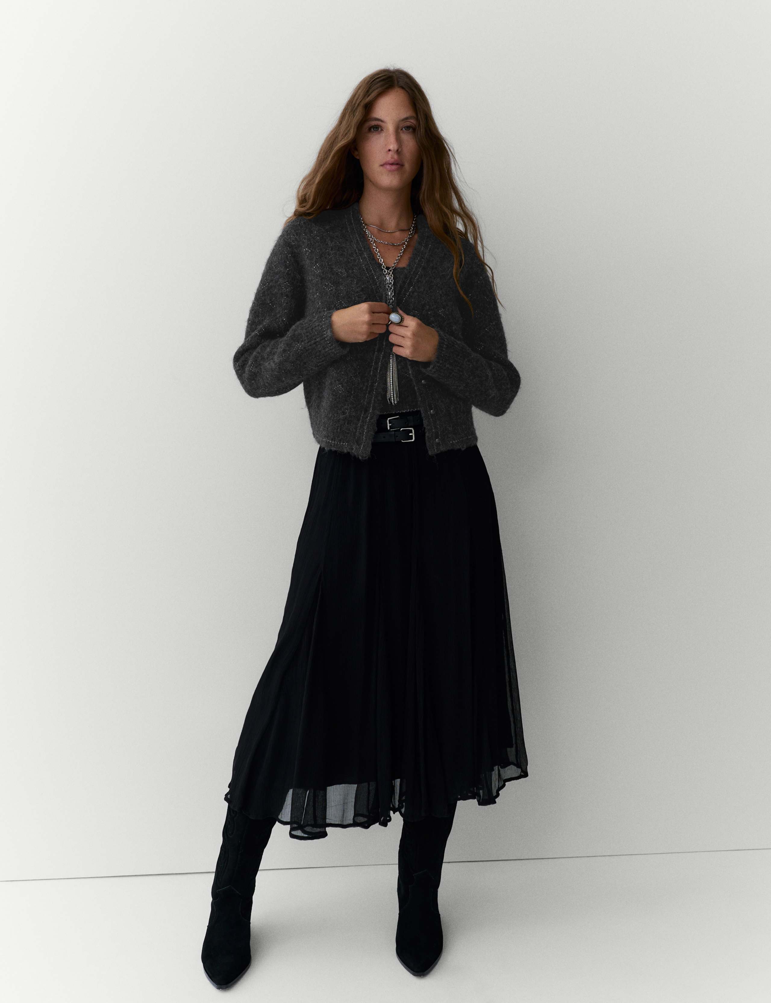 Lurex Jacquard Cropped Knitted Vest 5 of 5