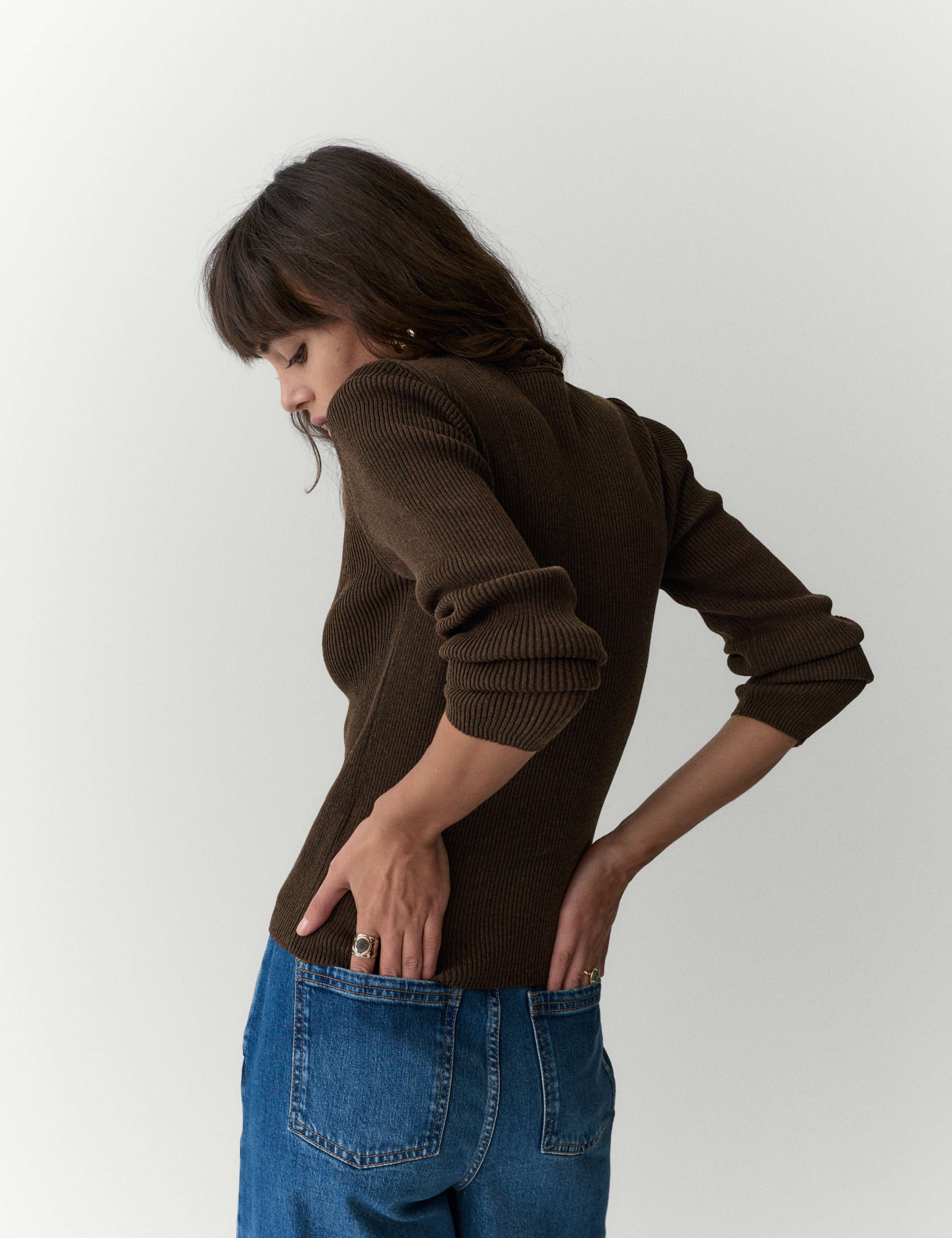 Crochet Style Trim Knitted Cardigan 4 of 6