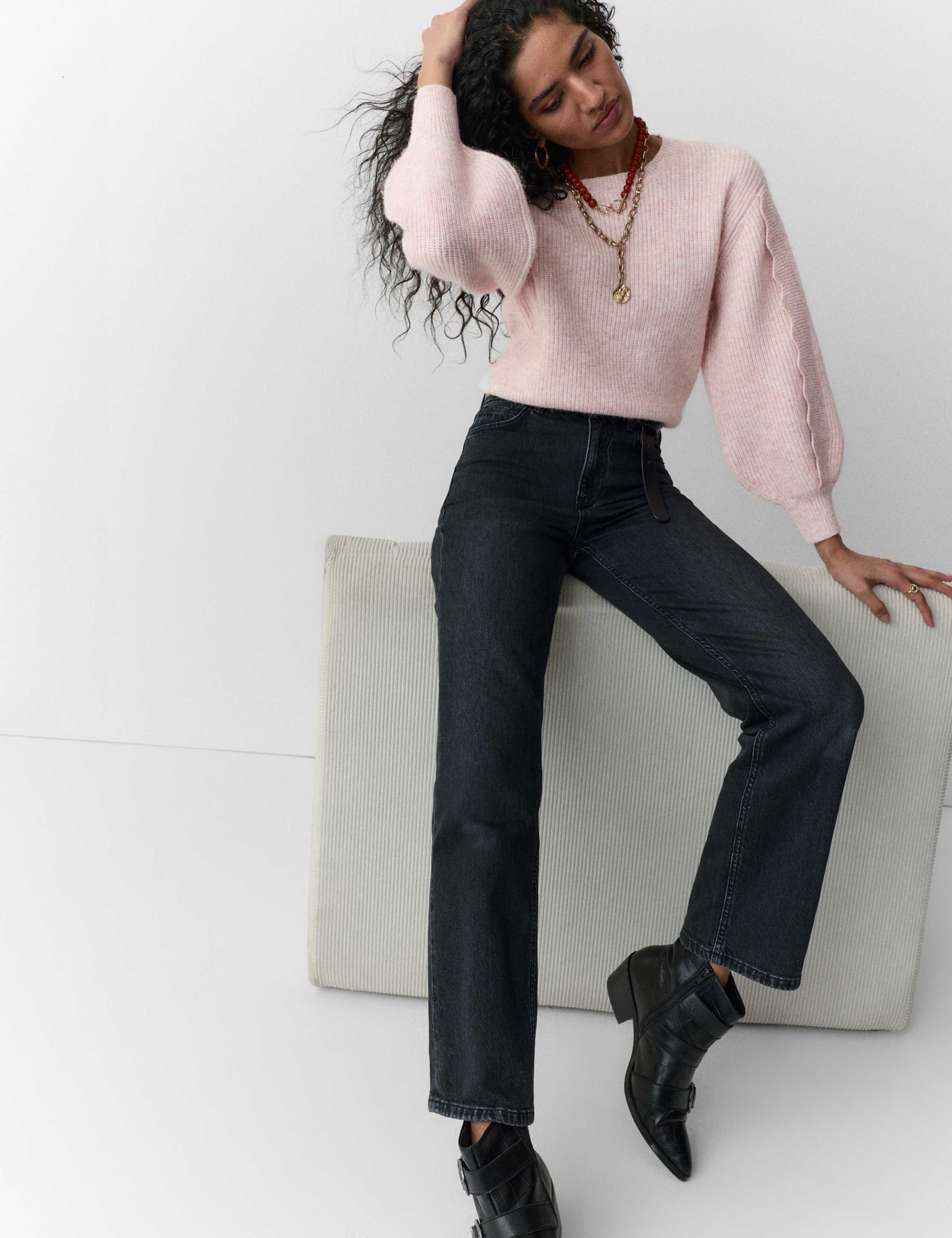 Knitted Scallop Sleeve Trim Jumper 3 of 4