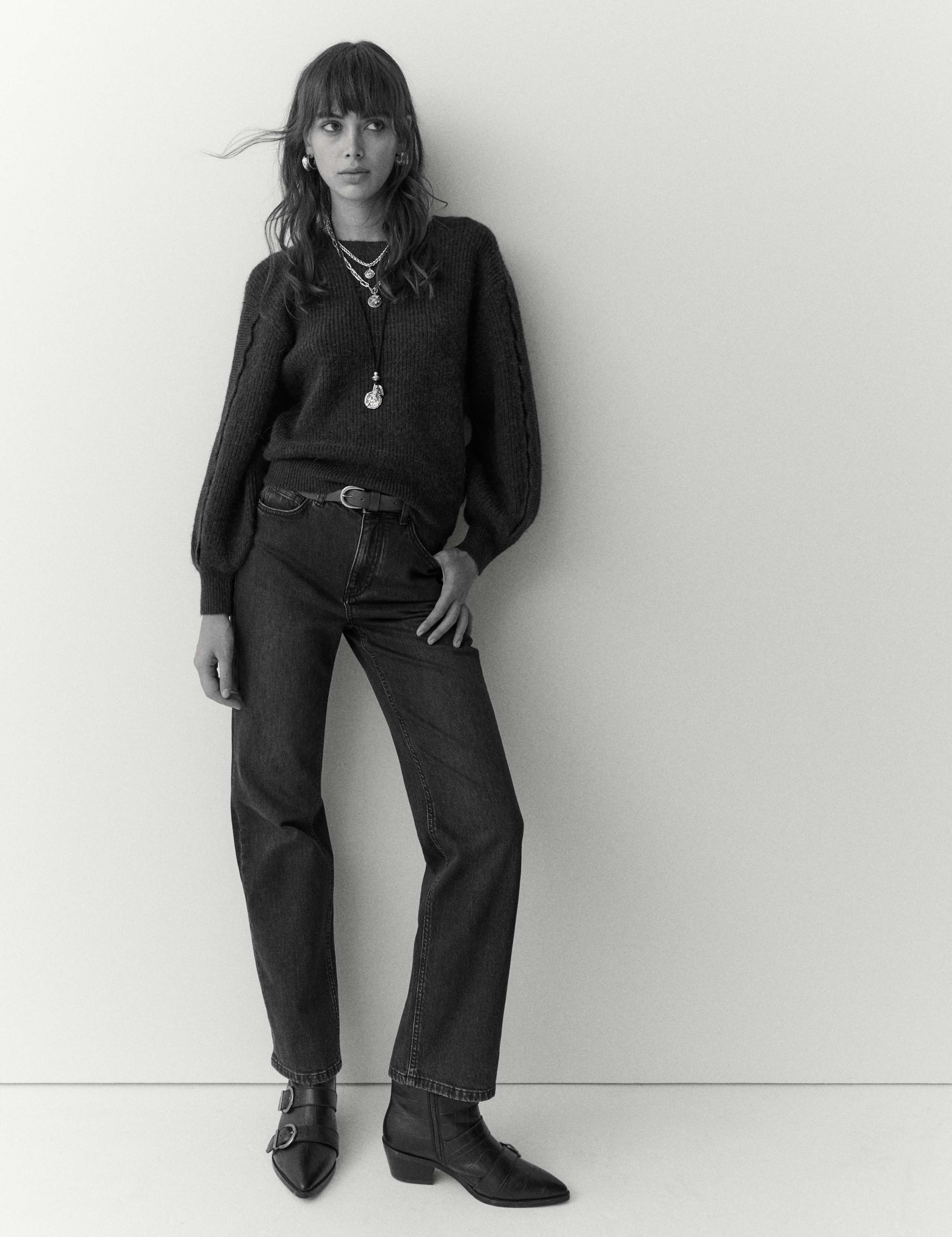 Knitted Scallop Sleeve Trim Jumper 4 of 6