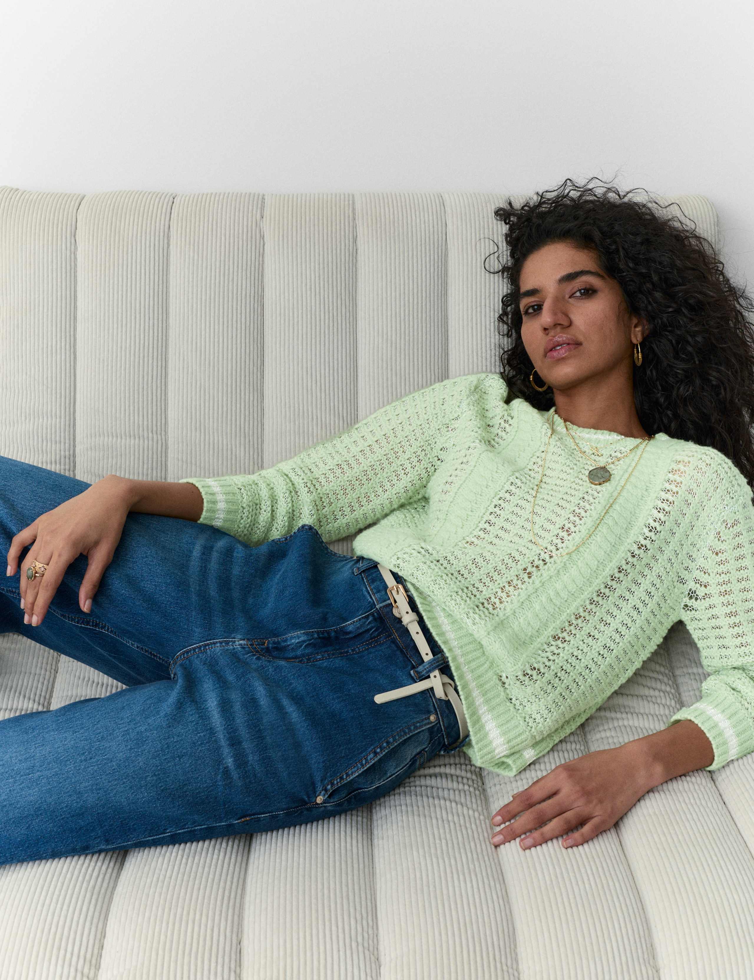 Longline Open Stitch Jumper 1 of 5