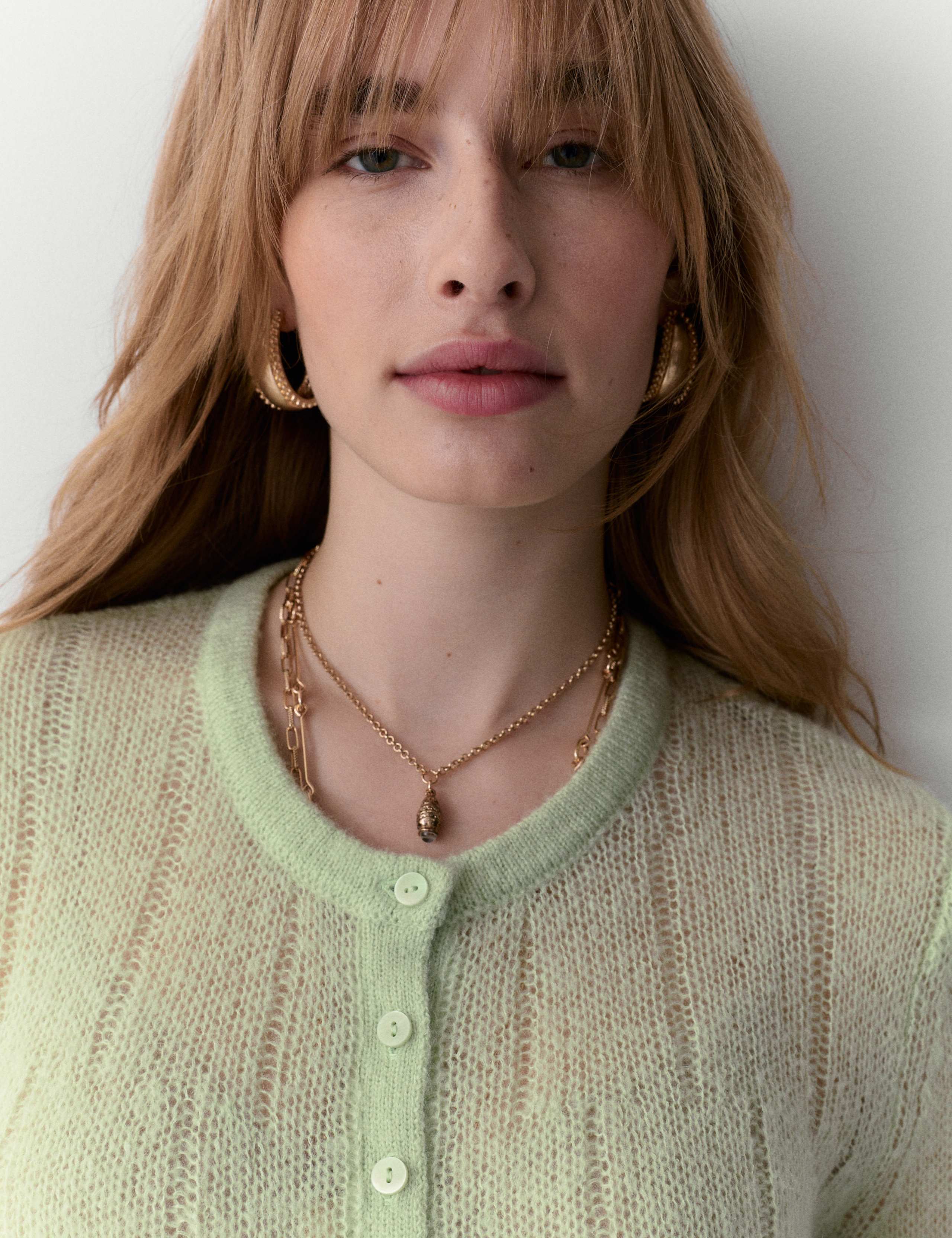 Knitted Button Front Cardigan with Mohair 3 of 6