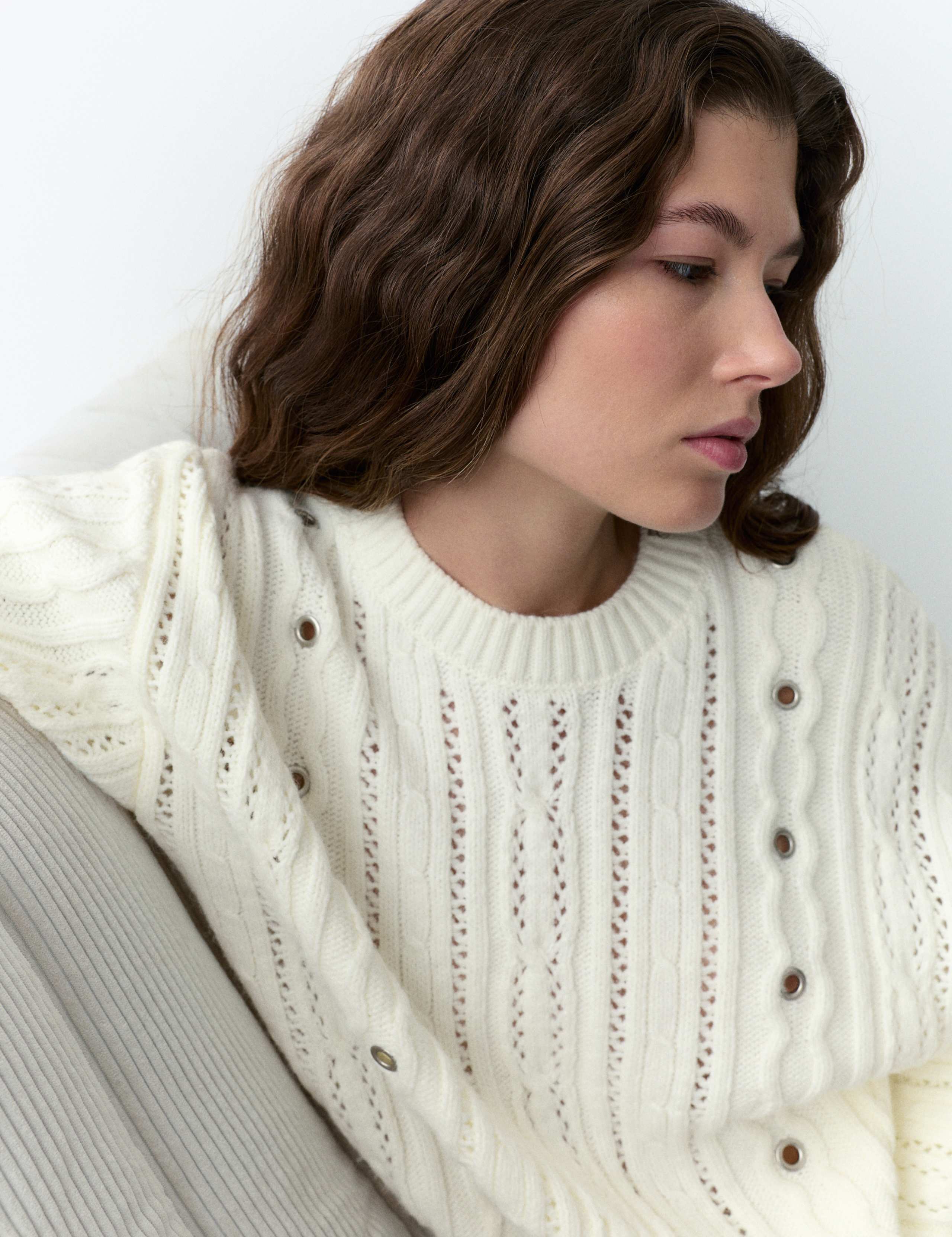Crew Neck Eyelet Jumper 3 of 5