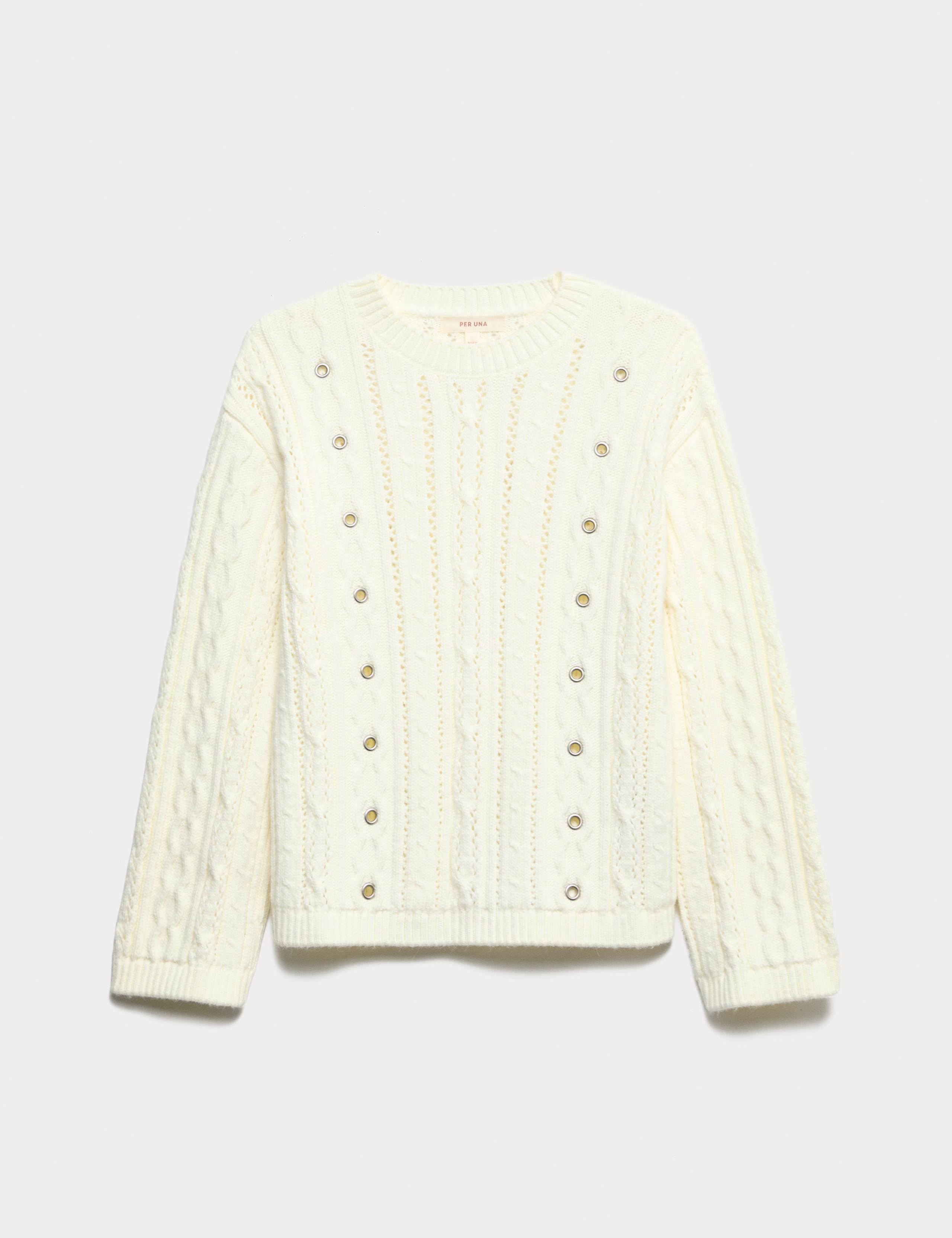 Crew Neck Eyelet Jumper 2 of 5