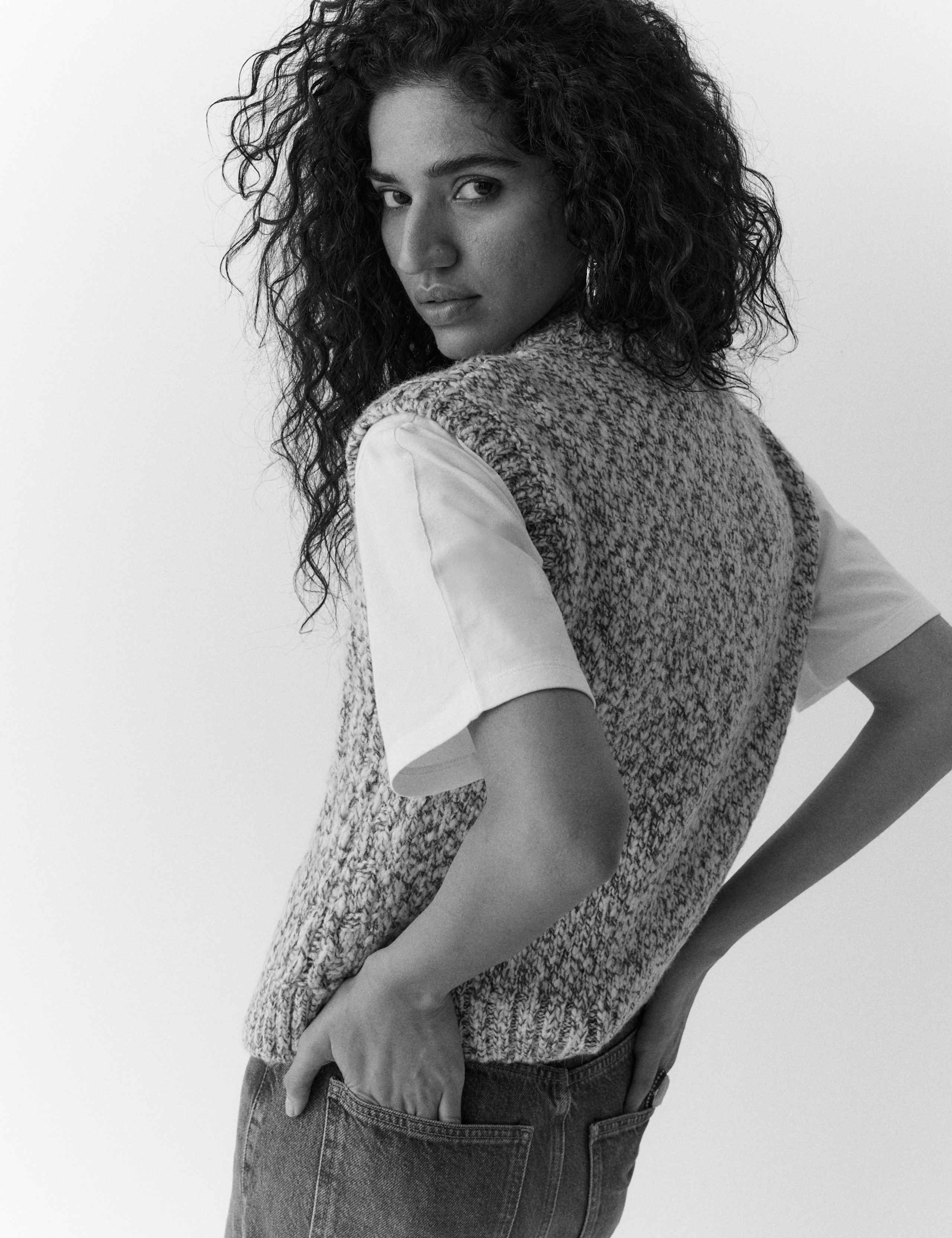 Twisted Knit Button Through Relaxed Tabard 4 of 5