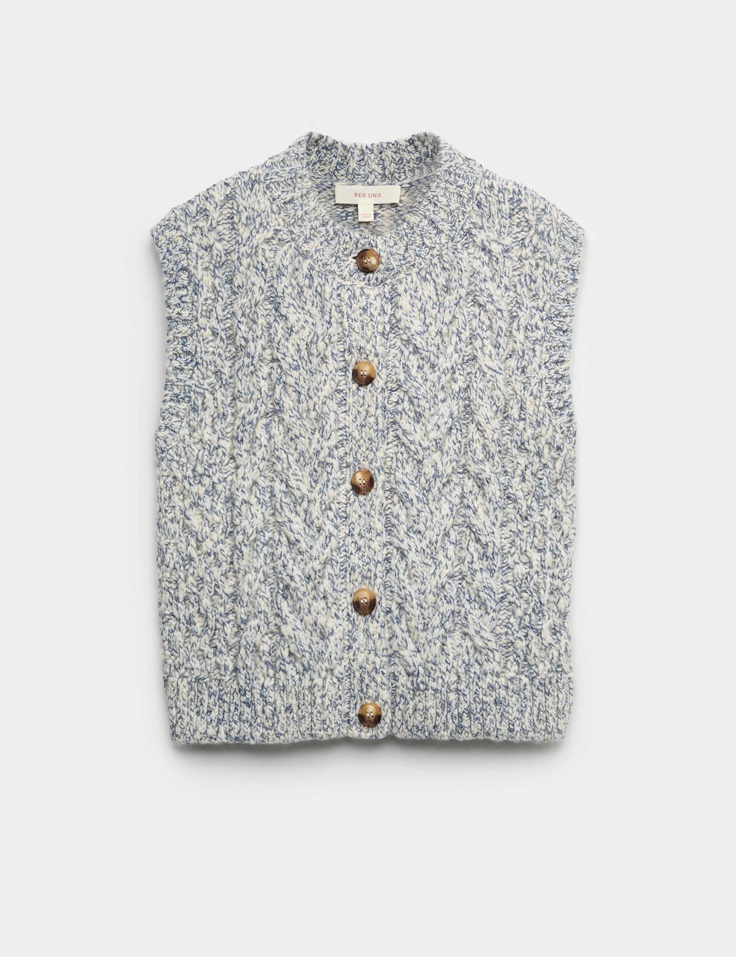 Twisted Knit Button Through Relaxed Tabard 2 of 5