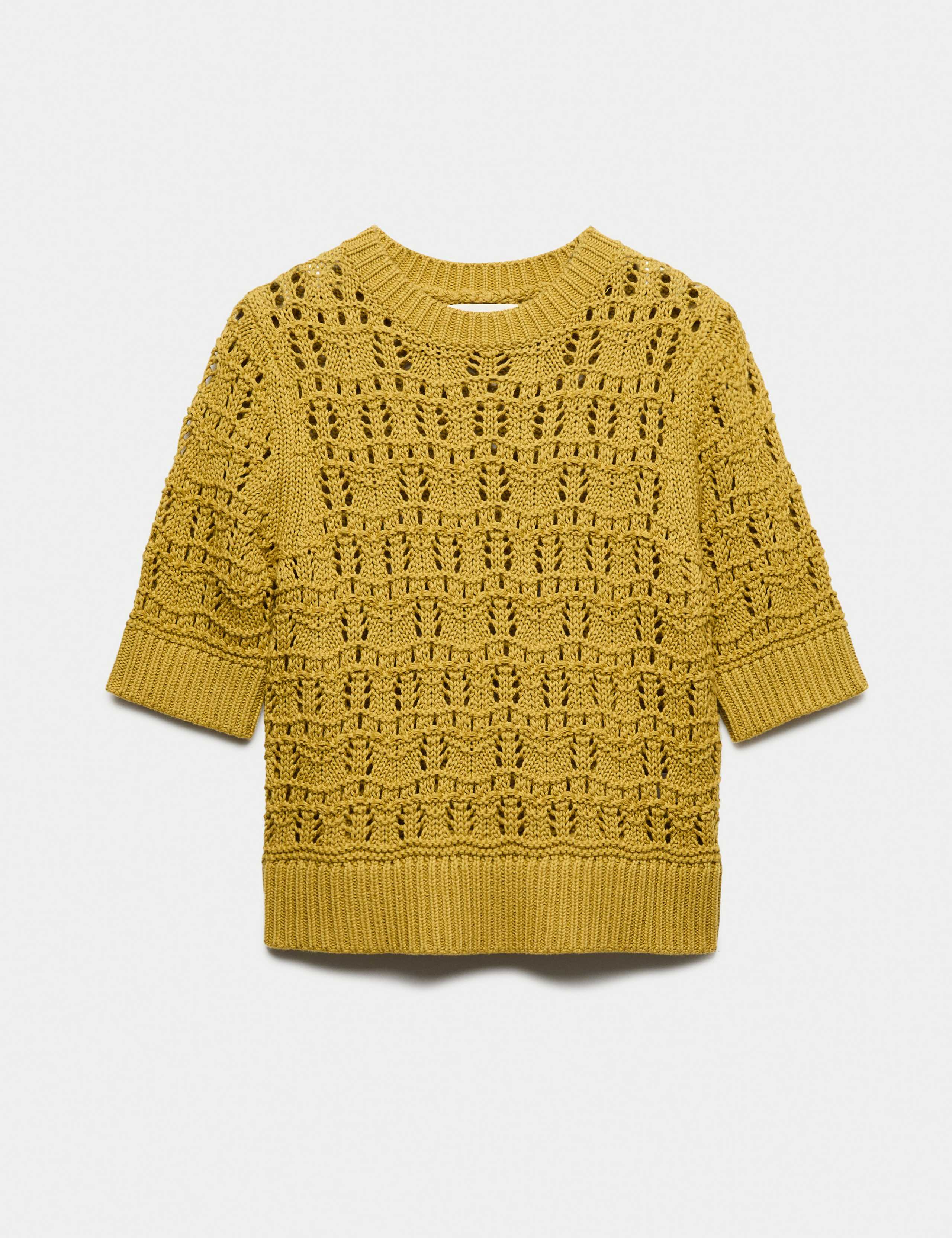 Pure Cotton Pointelle Knitted T-Shirt 2 of 5