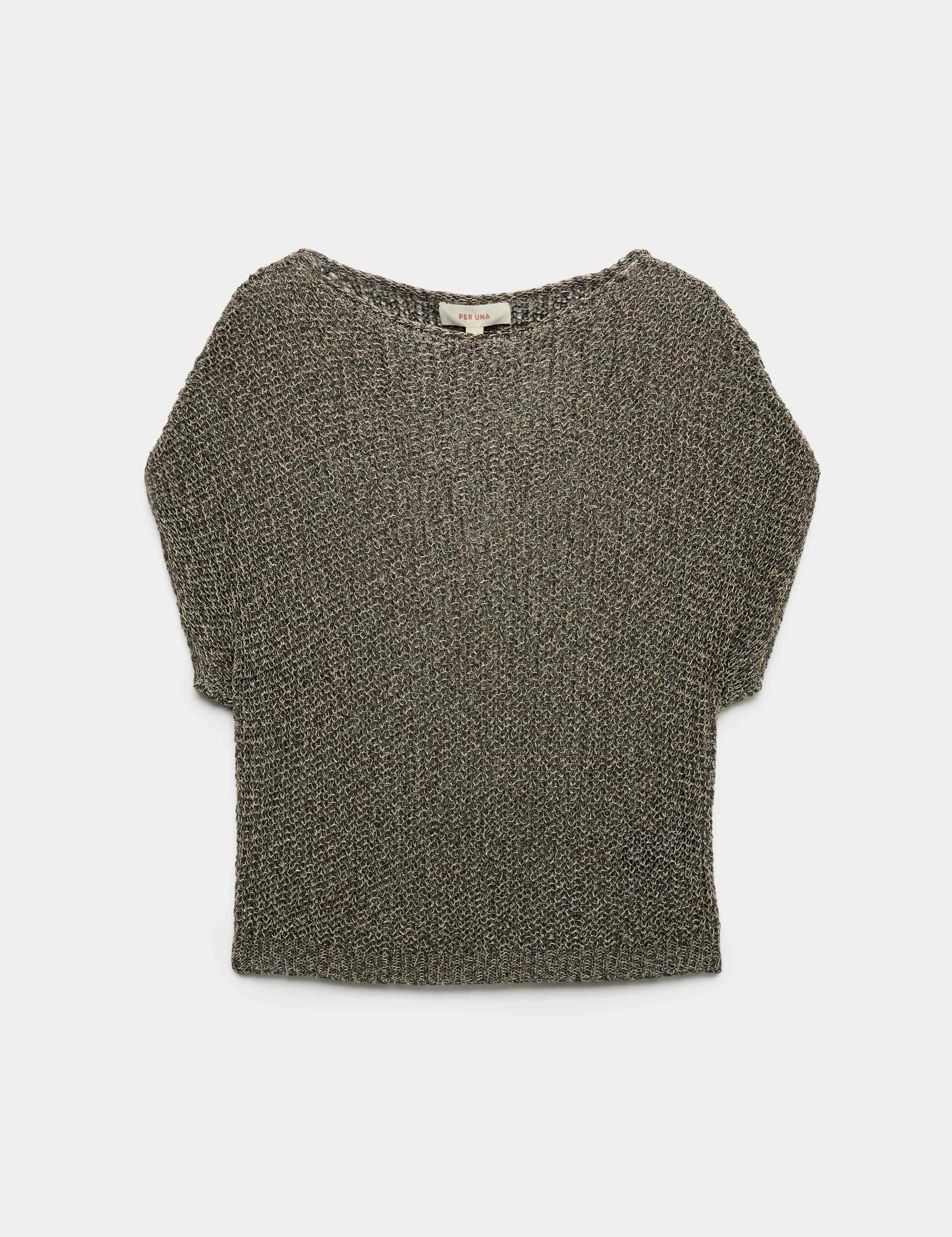 Cotton Blend Open Knit Slouchy Jumper 2 of 5