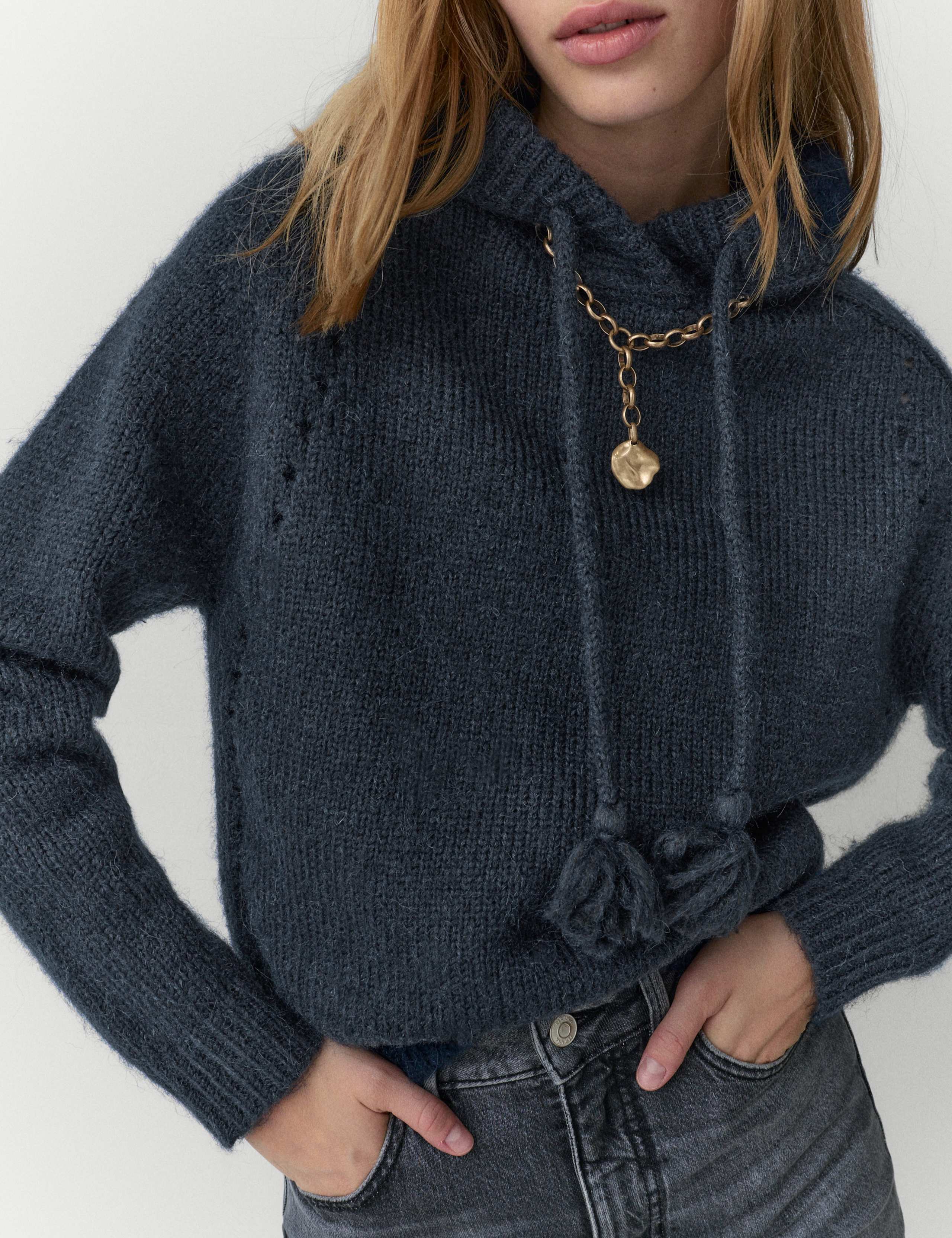 Textured Hoodie with Alpaca 5 of 5