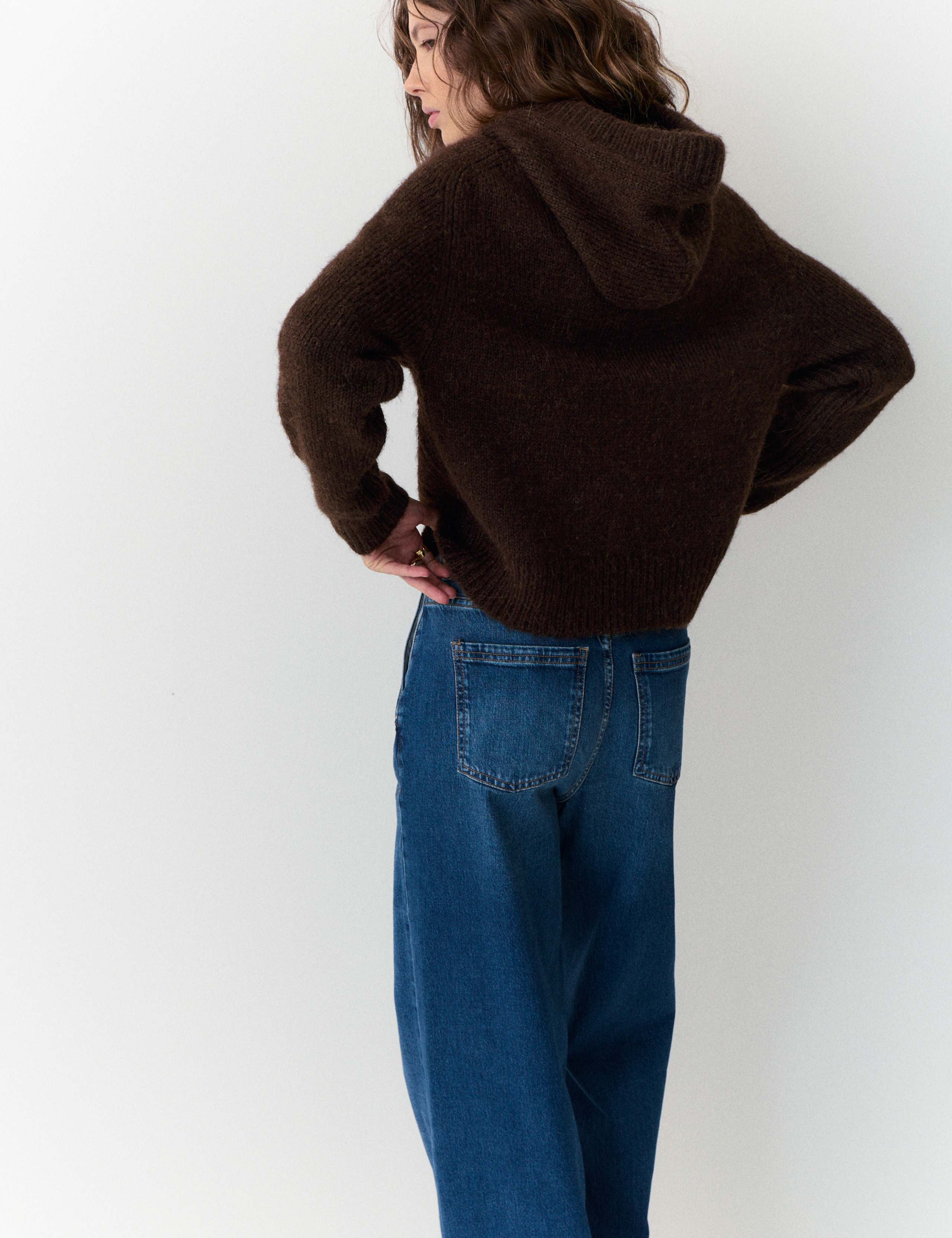 Textured Hoodie with Alpaca 5 of 7