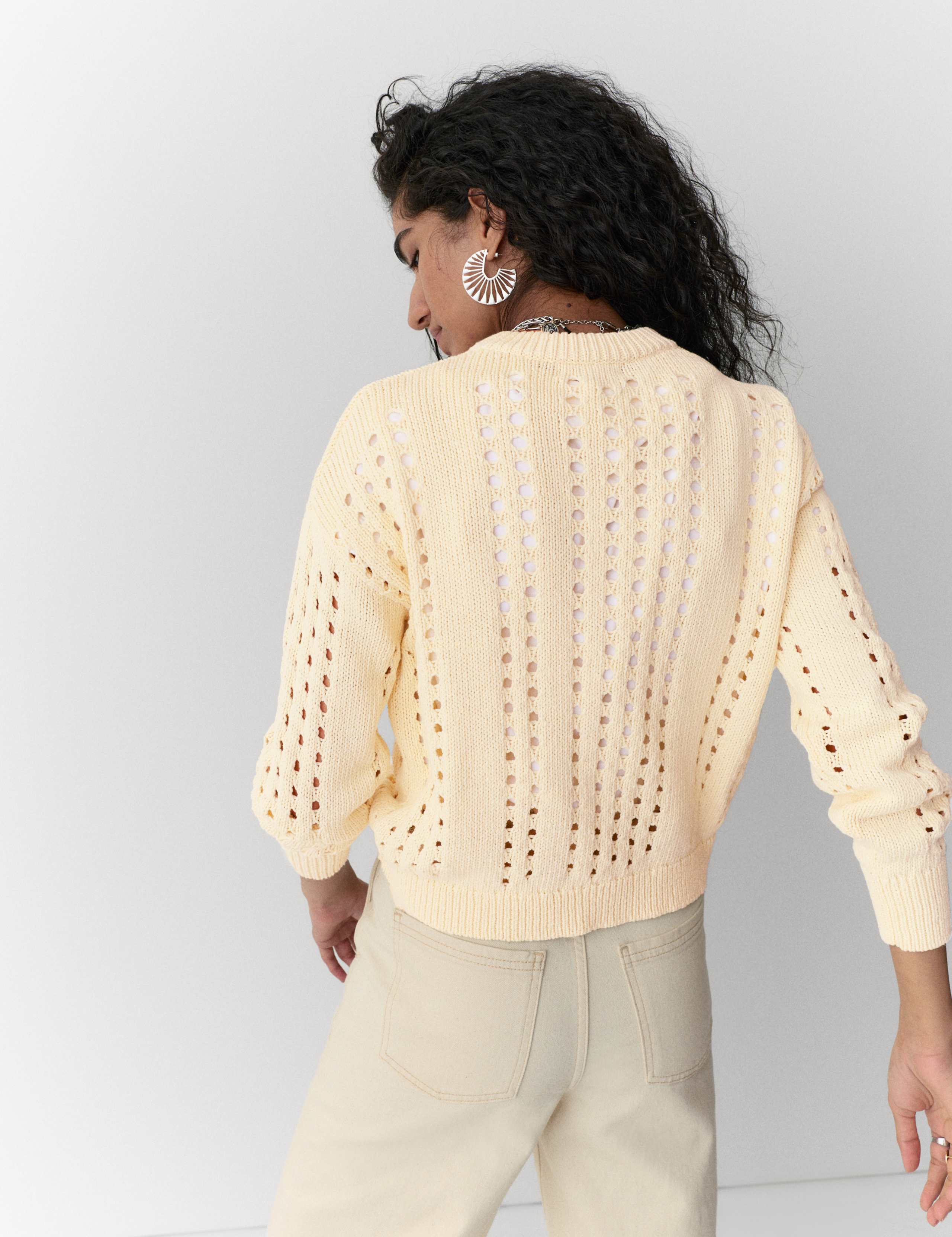 Pure Cotton Pointelle Jumper 4 of 5