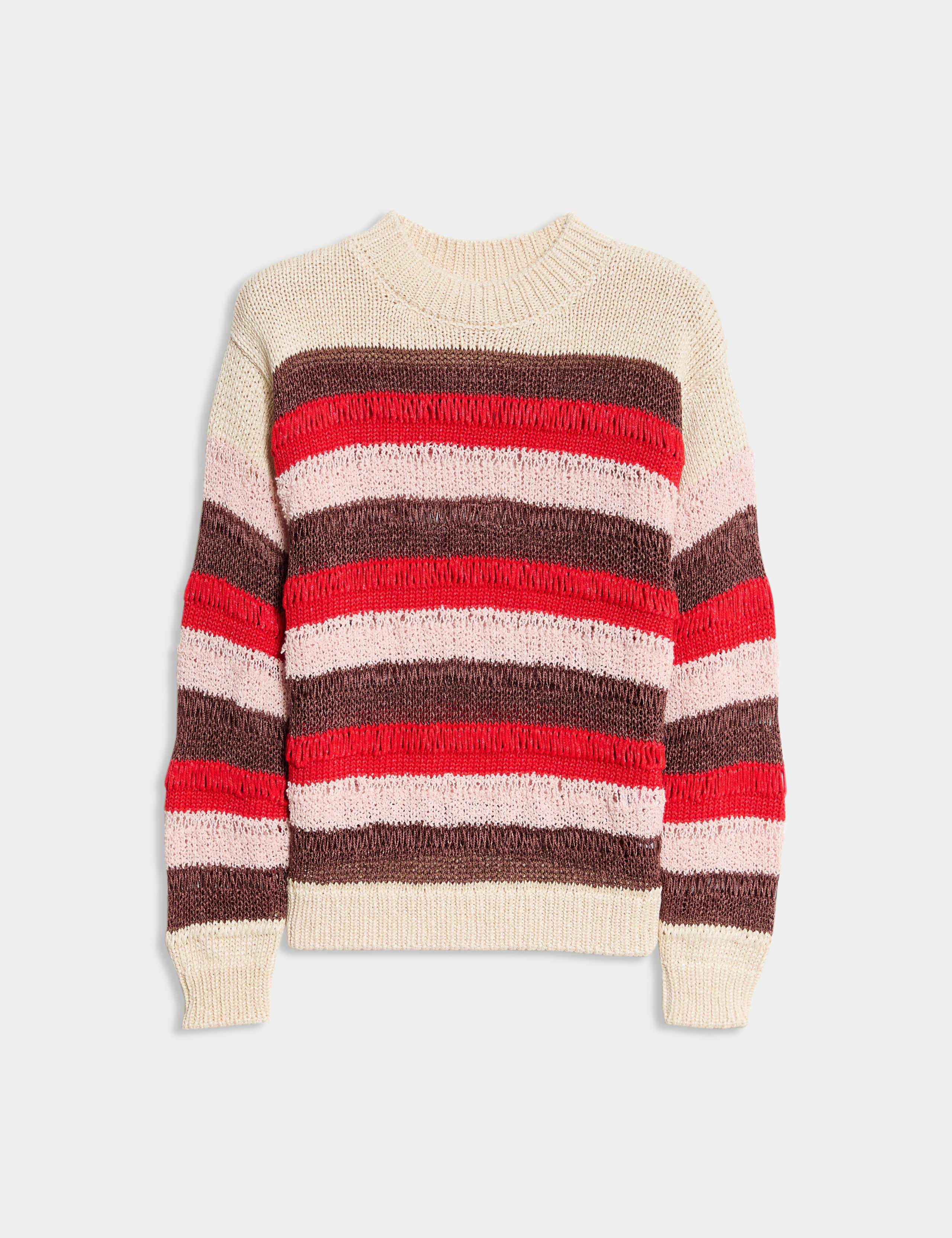 Cotton Blend Striped Cropped Jumper 2 of 7