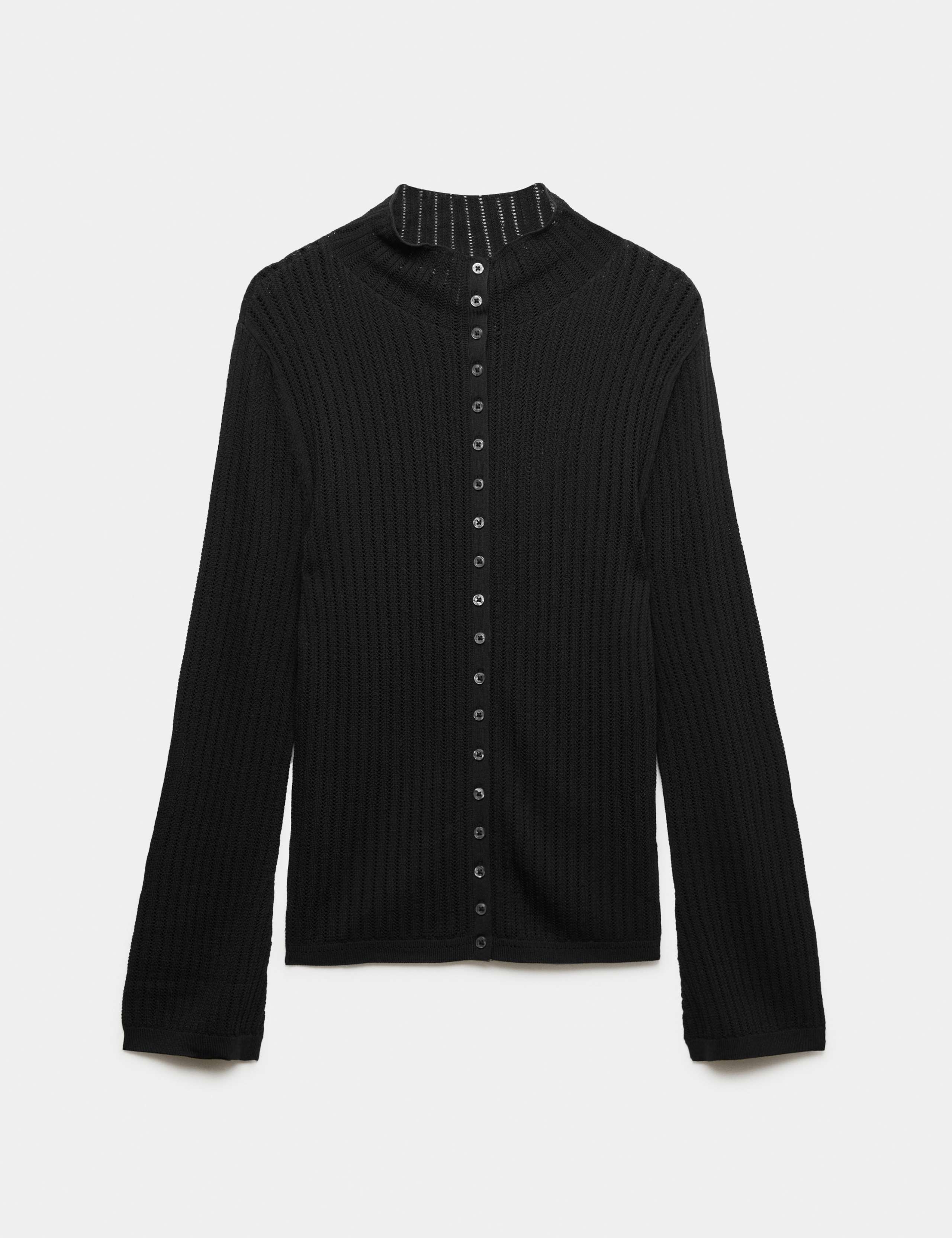 Pointelle Fitted Cardigan 2 of 6