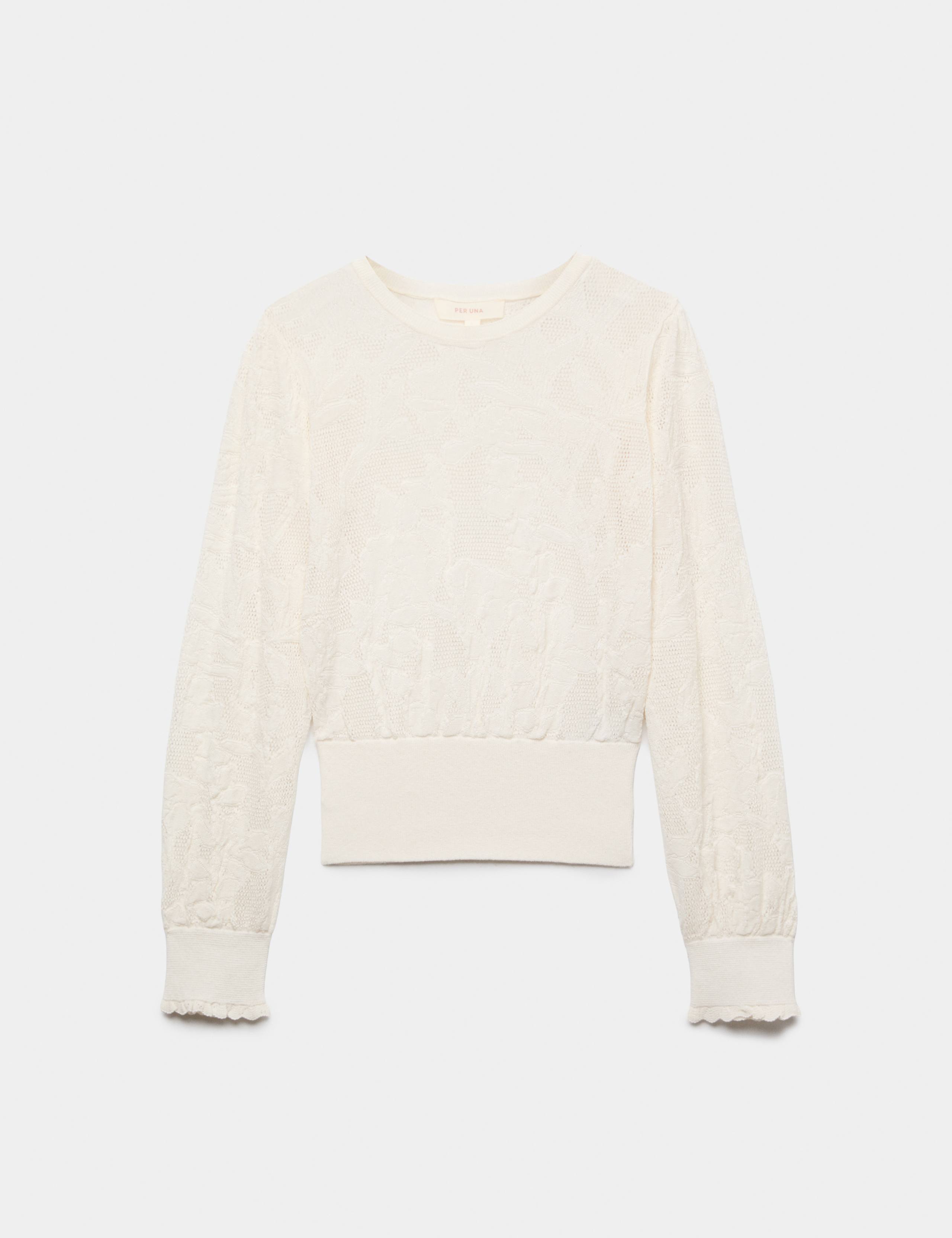 Cotton Blend Lace Knit Jumper 2 of 6