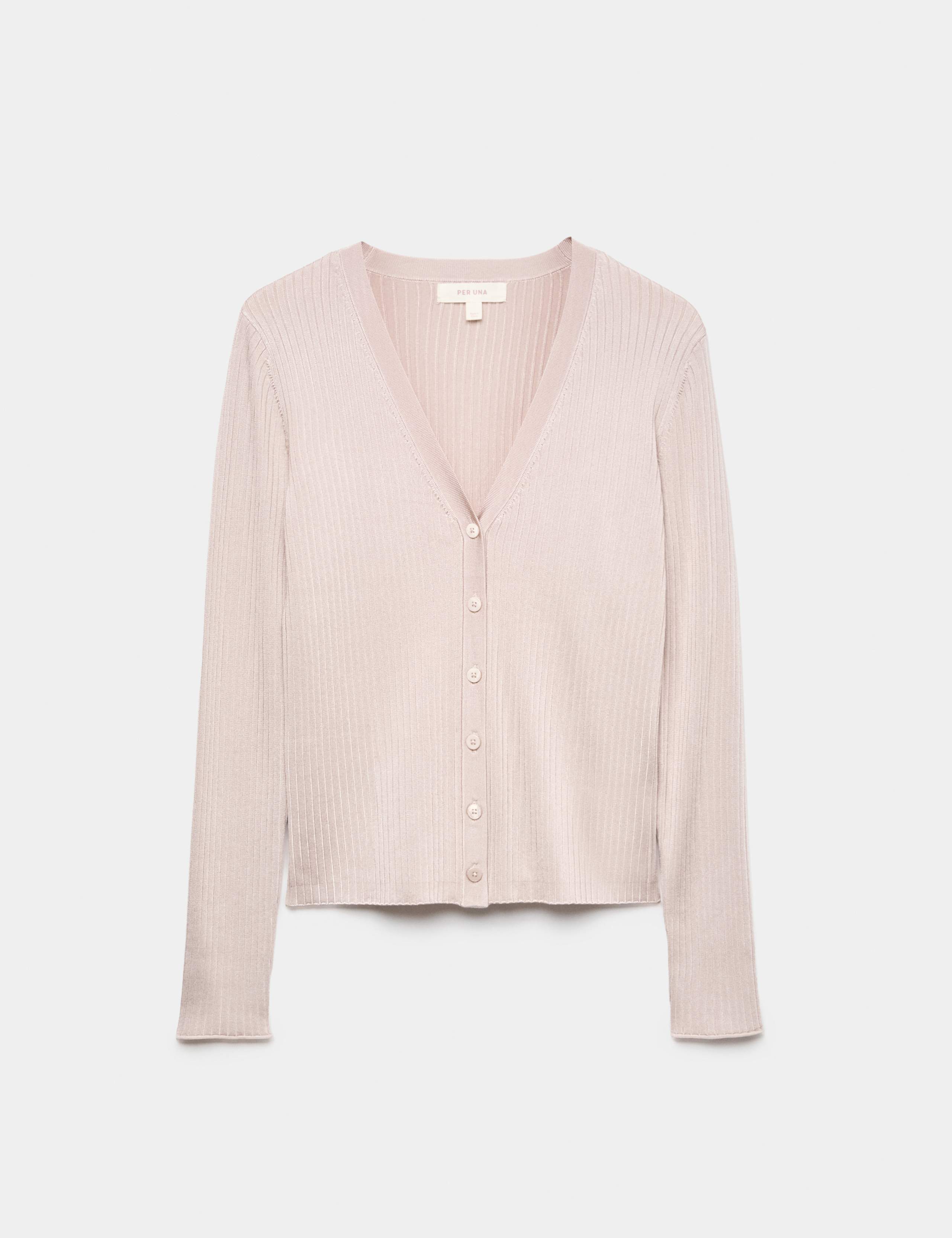 Ribbed V-Neck Cardigan 2 of 6