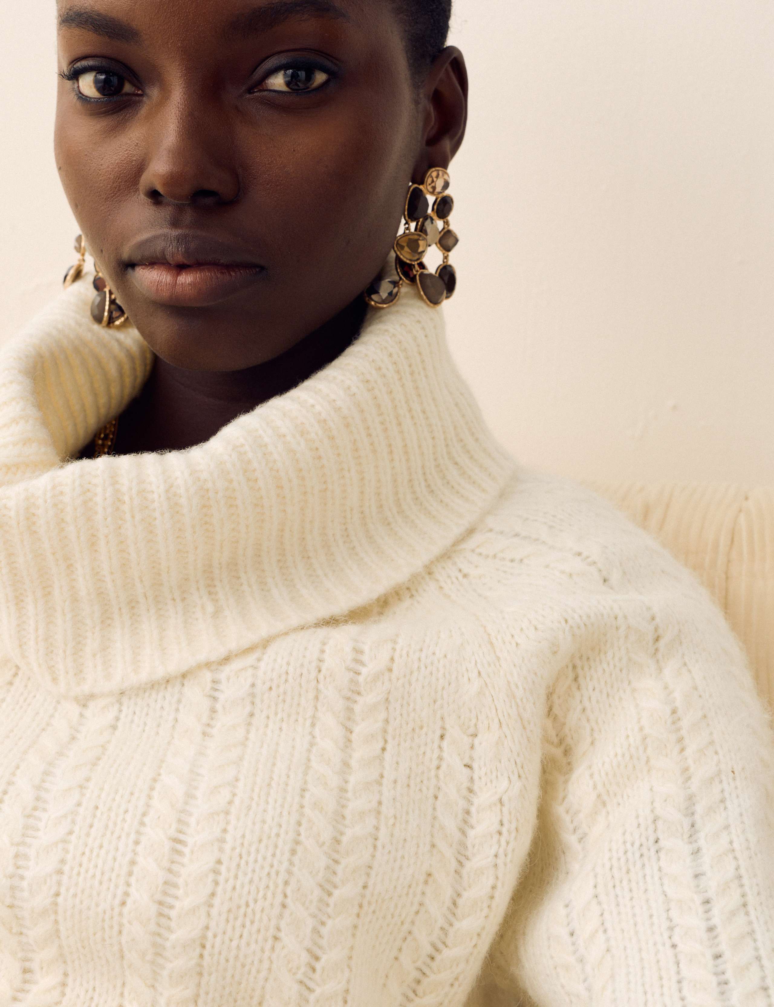 Pointelle Roll Neck Jumper with Wool 3 of 5