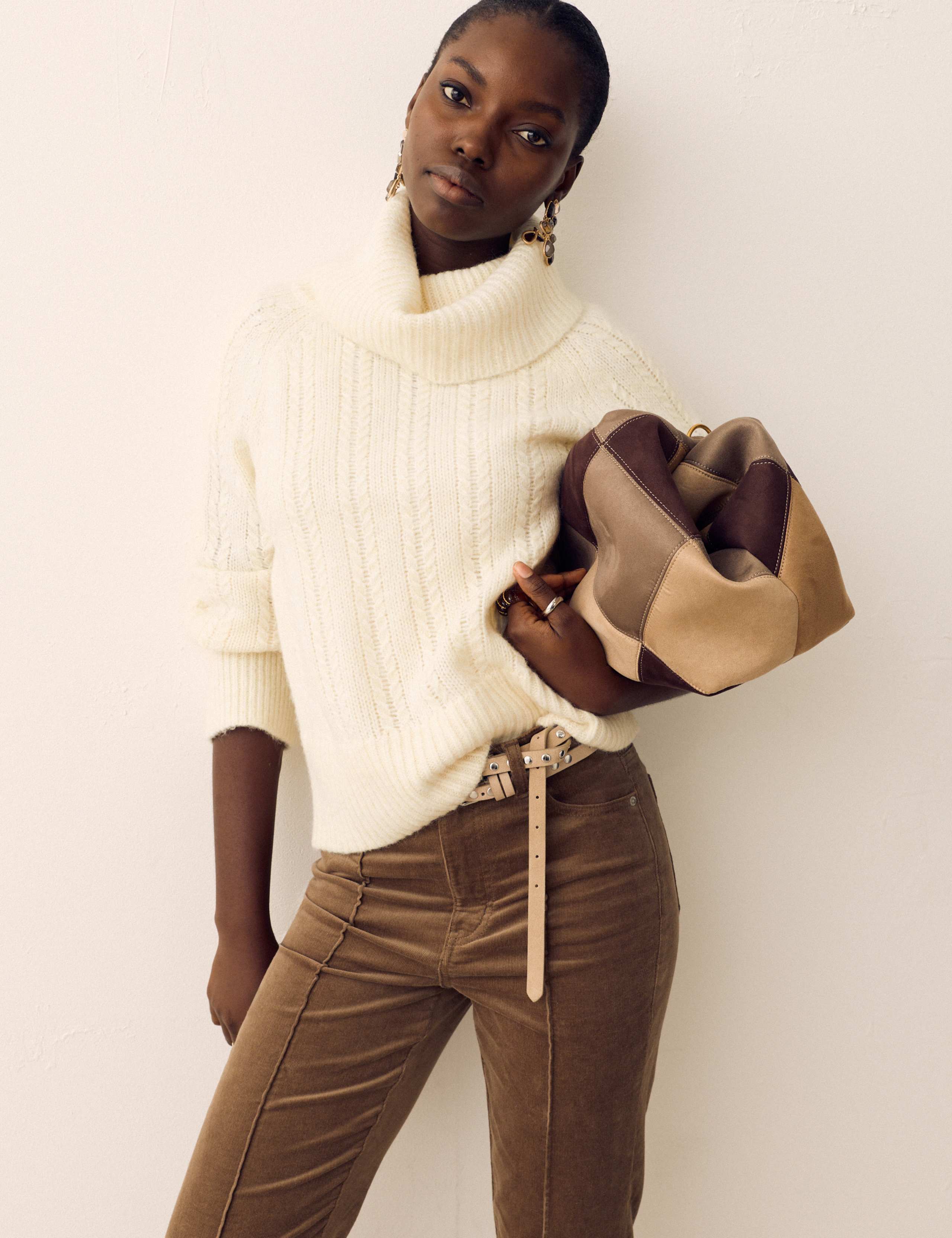 Pointelle Roll Neck Jumper with Wool 5 of 5