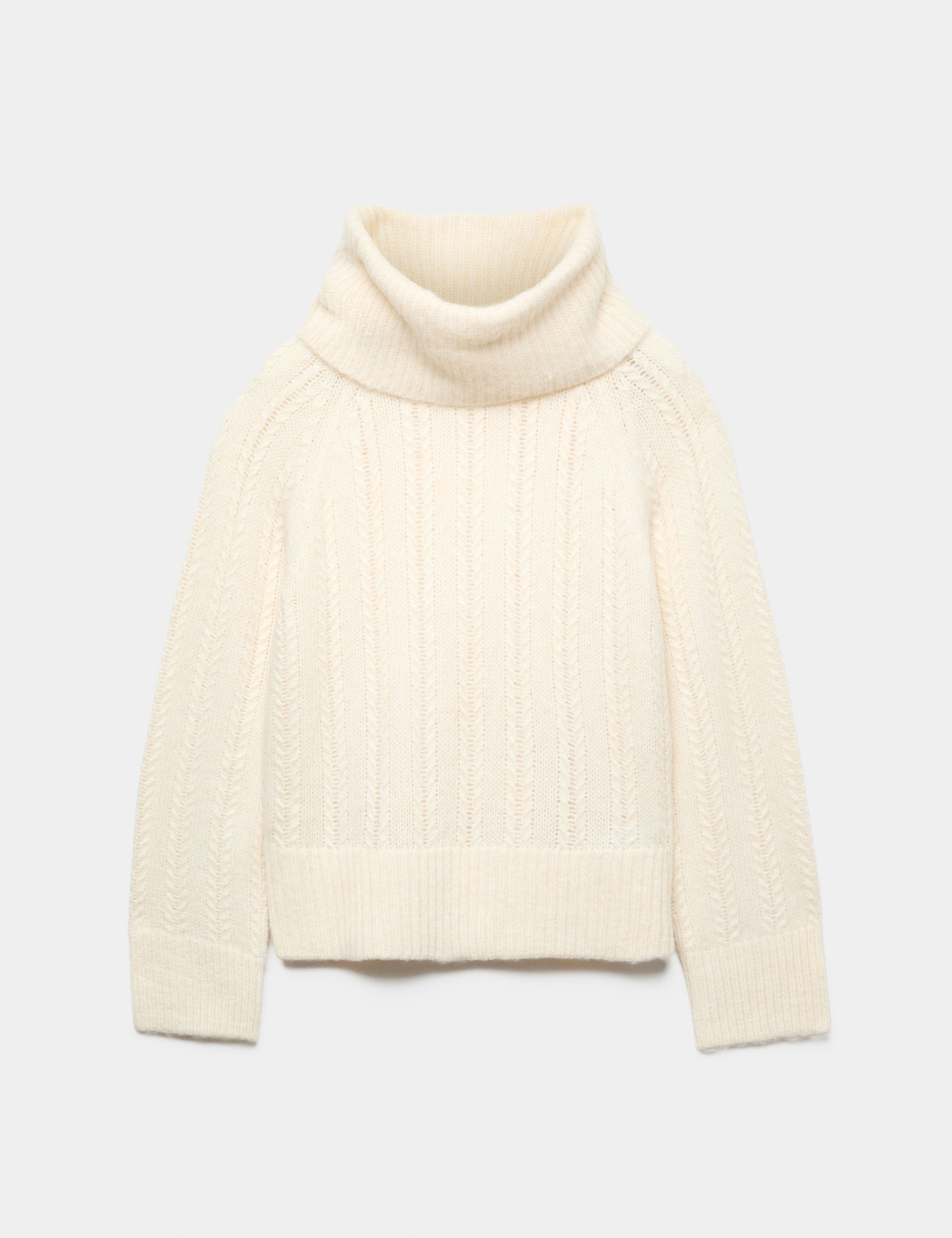 Pointelle Roll Neck Jumper with Wool 2 of 5