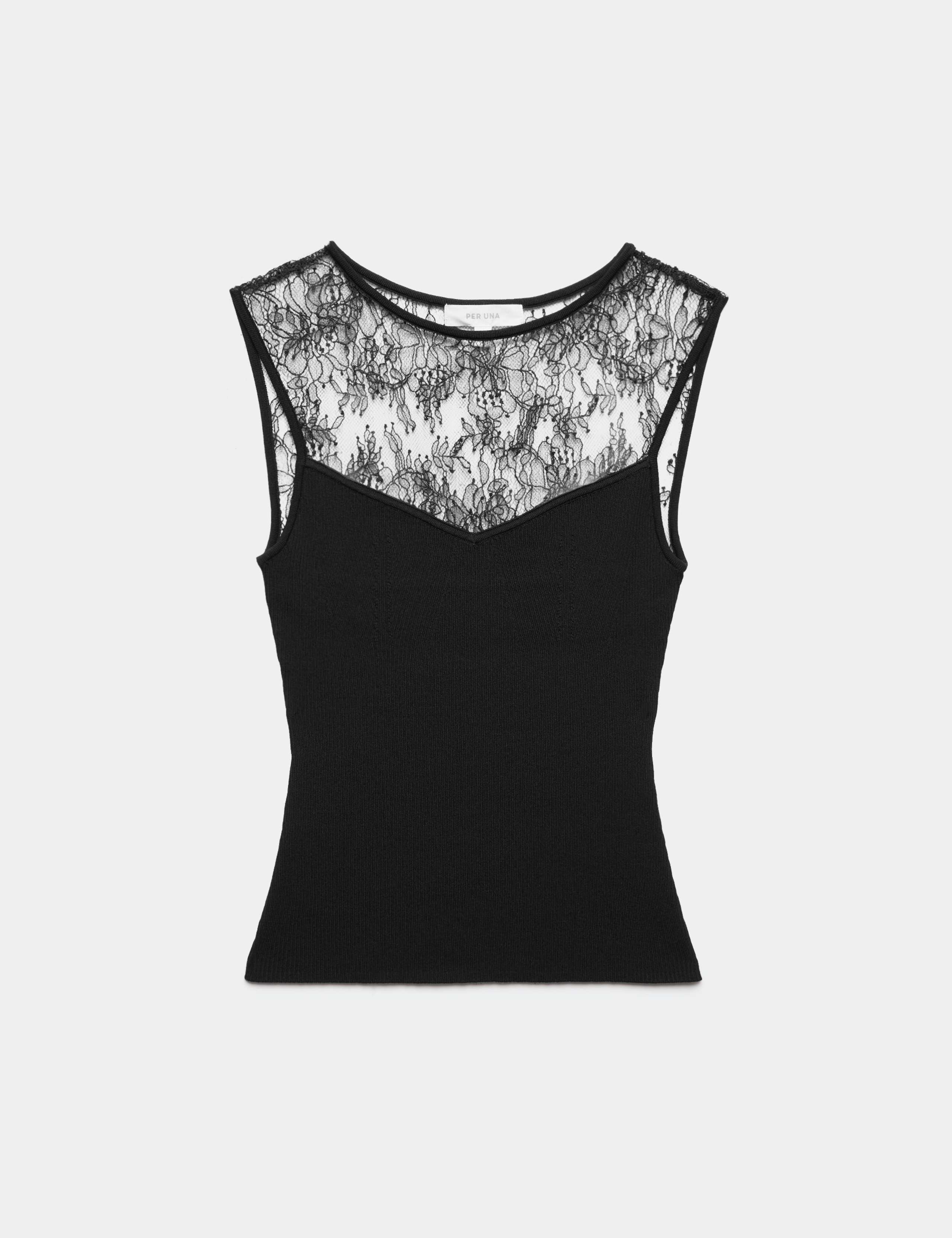 Textured Lace Detail Knitted Top 2 of 5