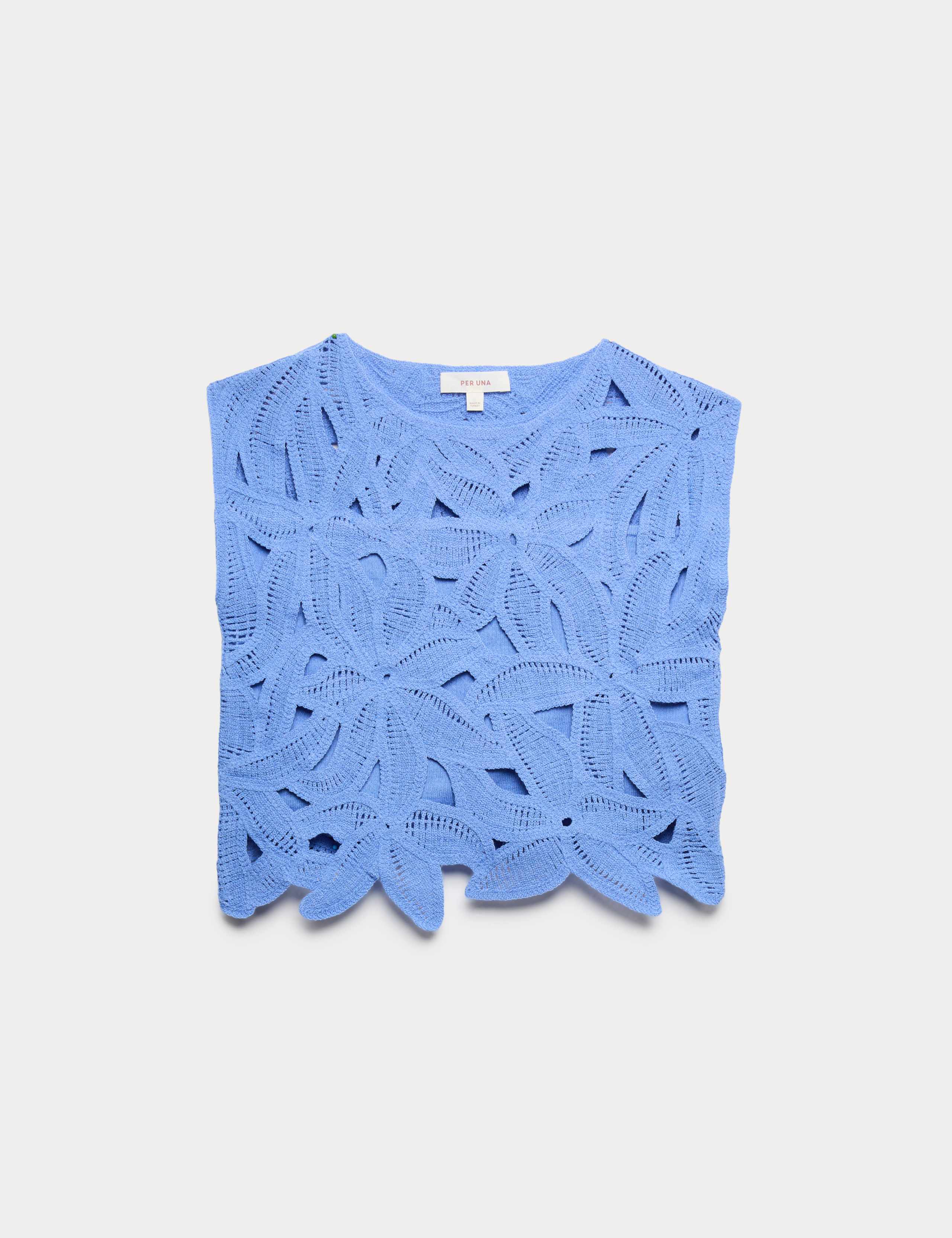 Floral Open Knit Crop Top 2 of 6