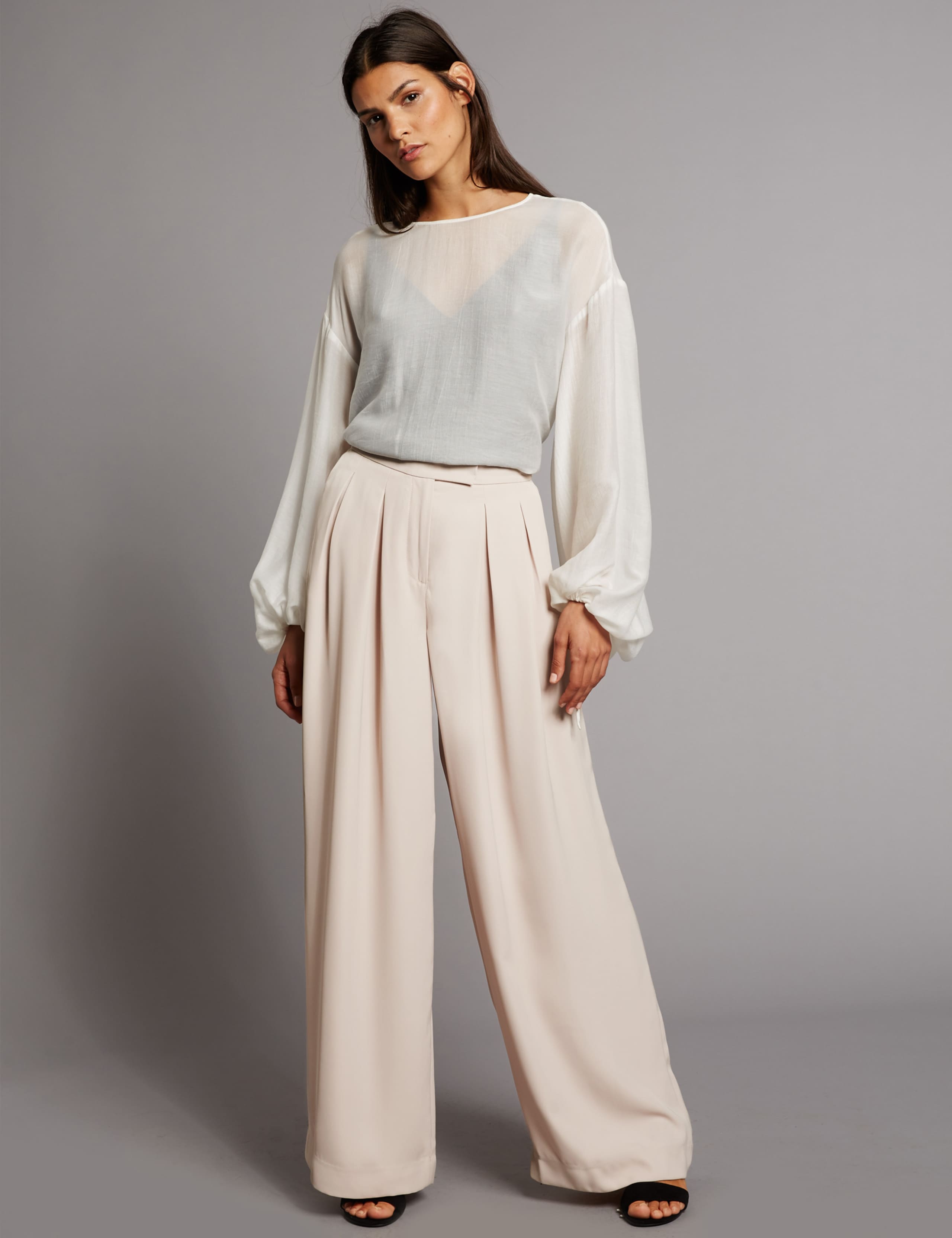Pleated Ultra-Wide Leg Trousers 1 of 6