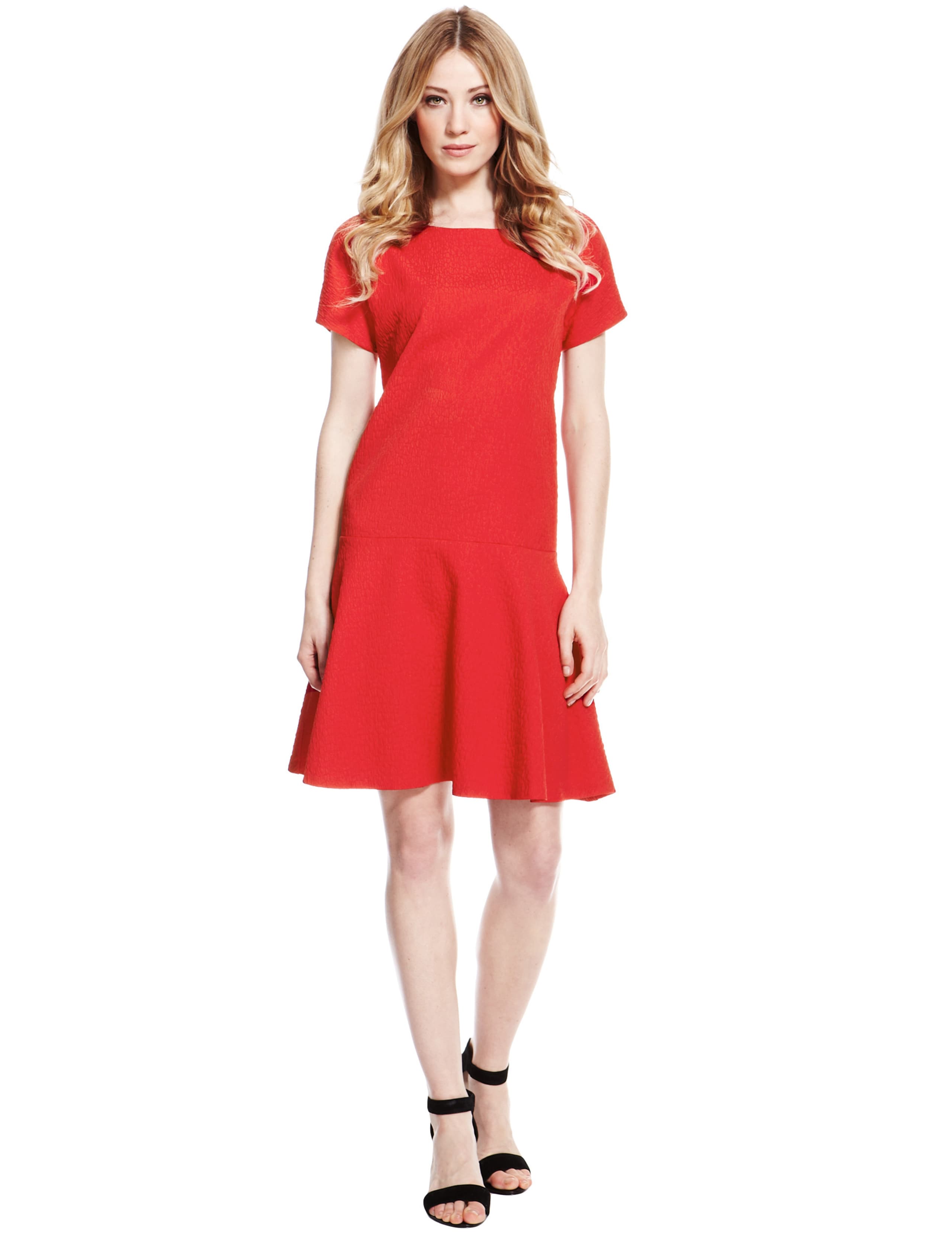 Textured Dropped Waist Dress | Autograph | M&S