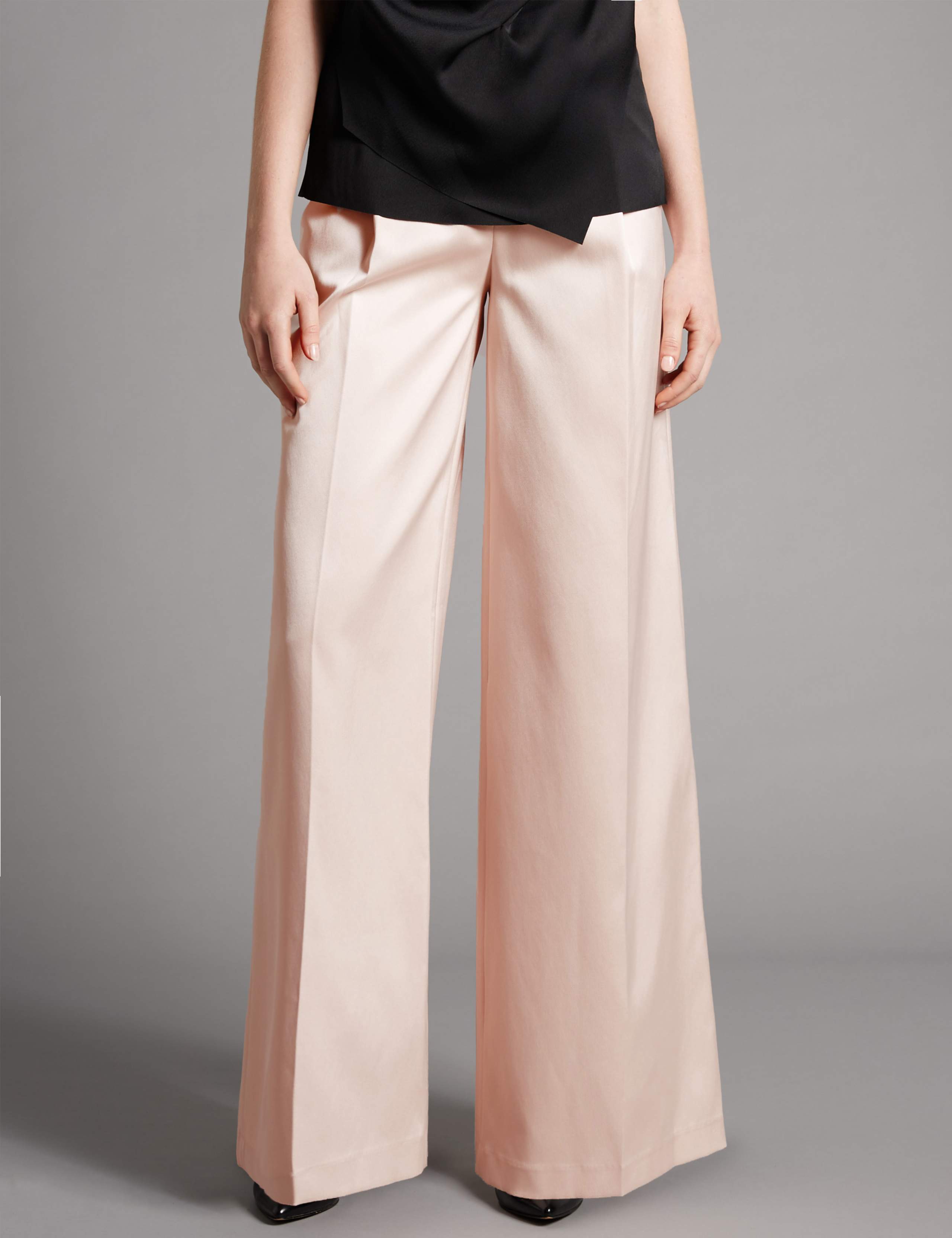 Satin Wide Leg Trousers 1 of 4