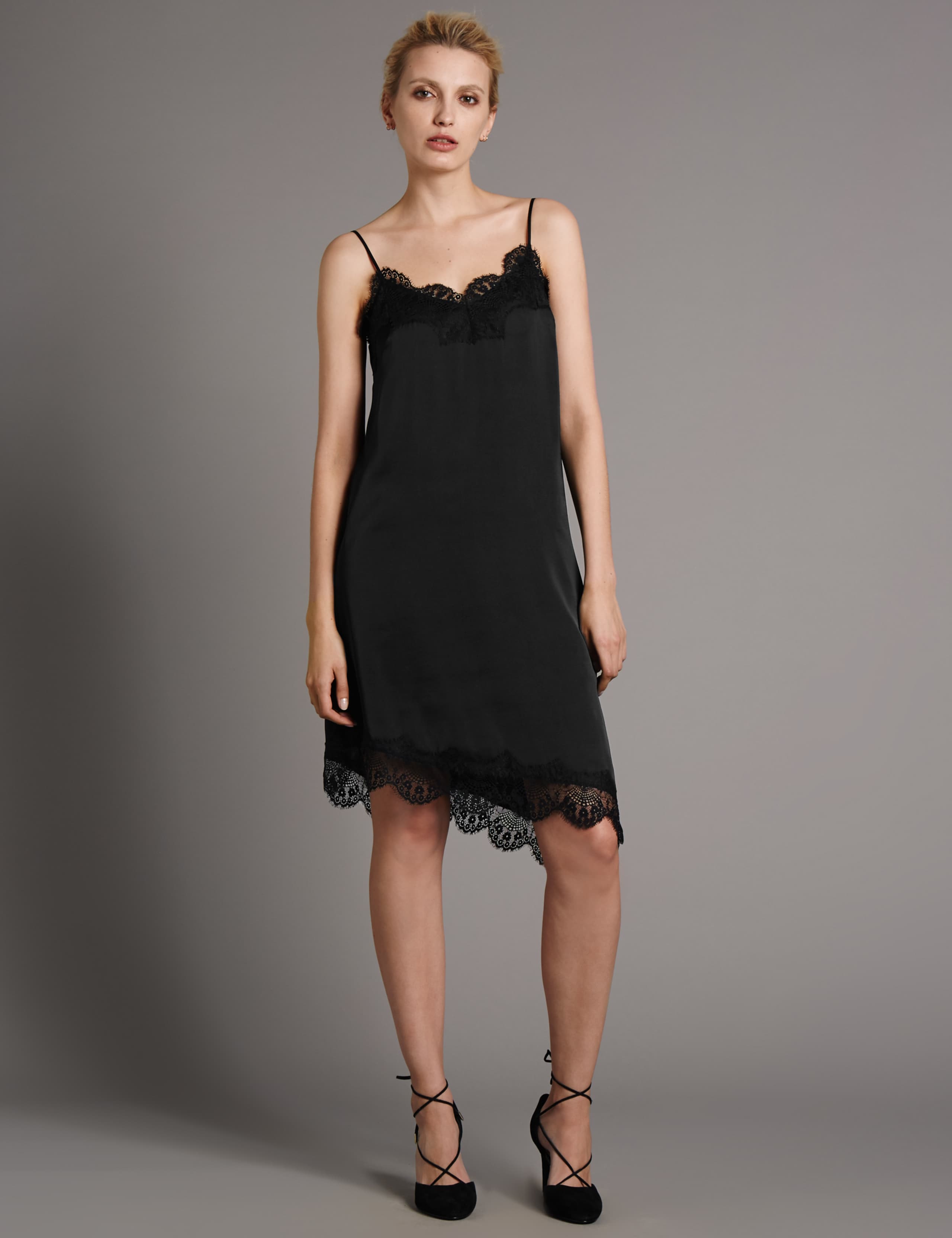 Satin Asymmetric Hem Dress 1 of 3