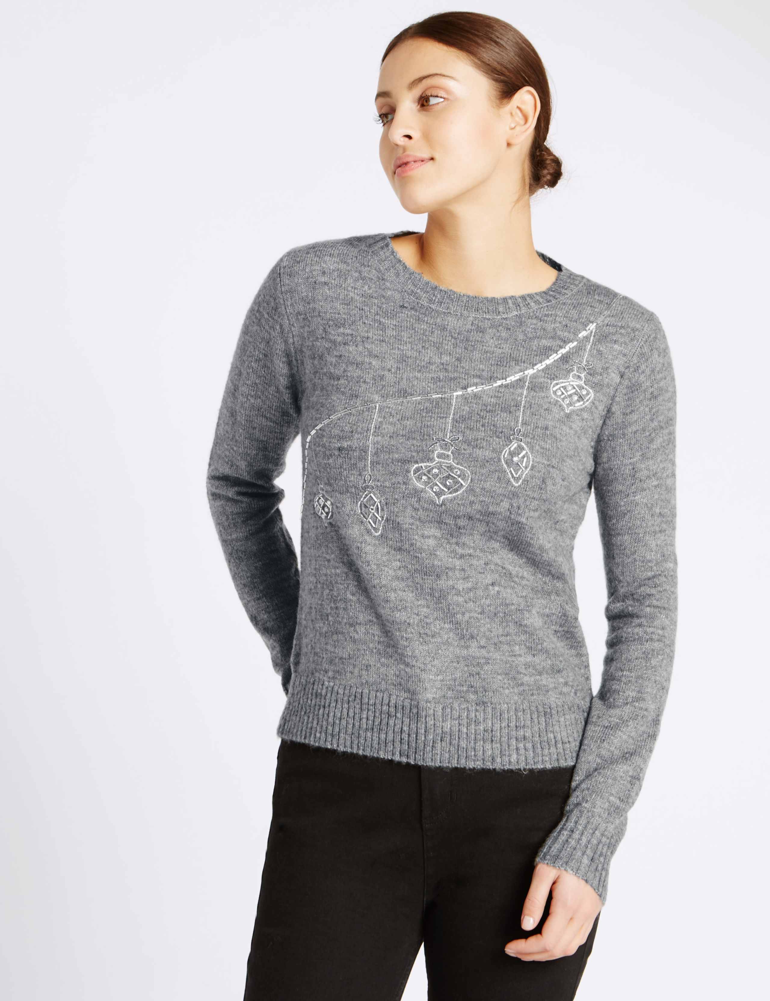 Bauble Beaded Crew Neck Jumper 1 of 4