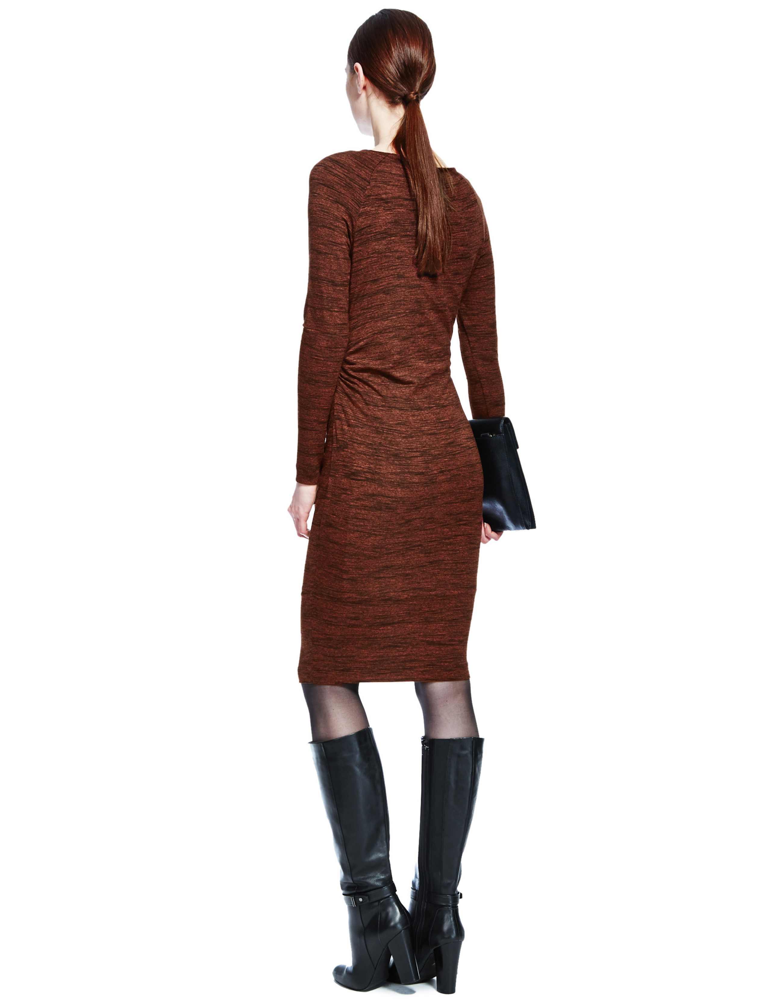 Side Gathered Marl Bodycon Dress 4 of 4