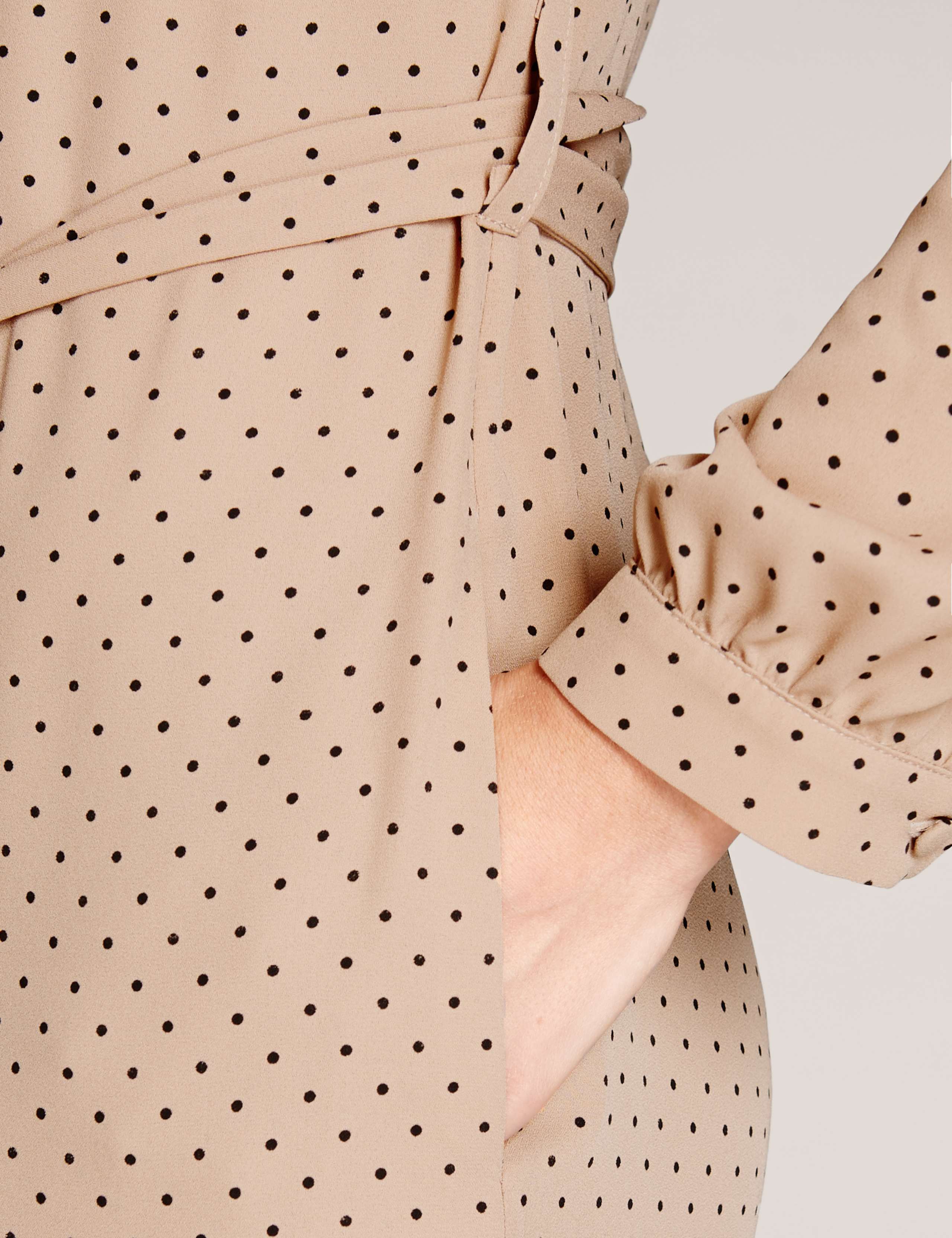 Spotted Shirt Dress with Belt 4 of 4